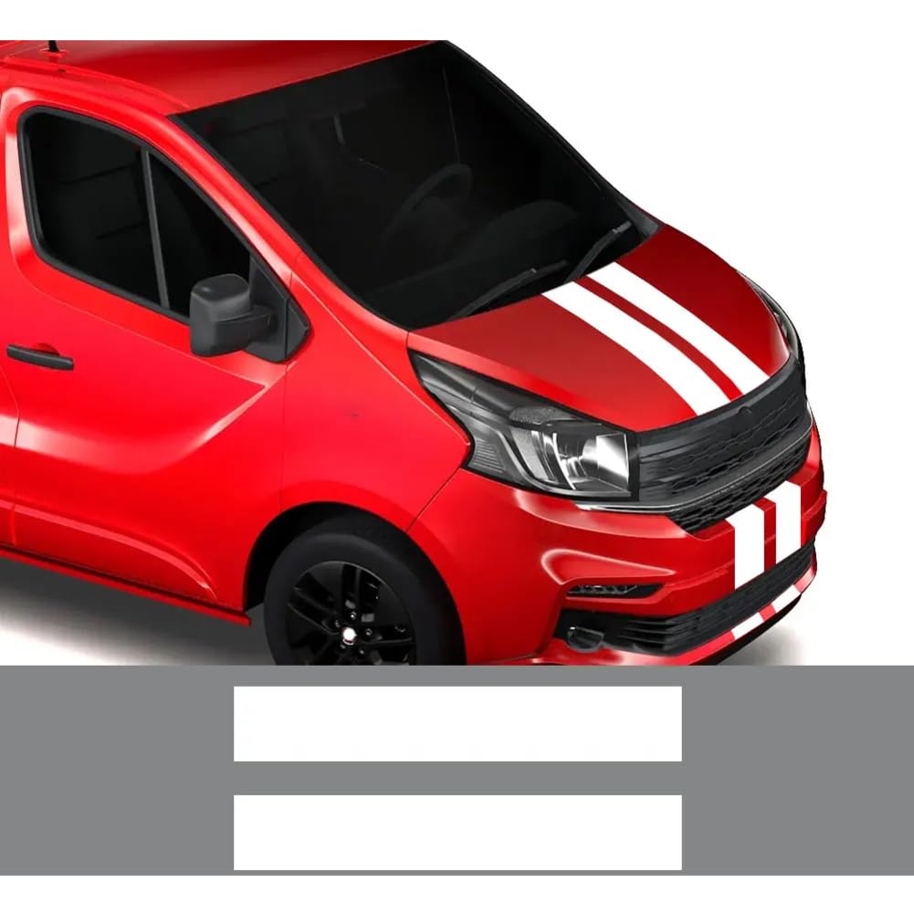 Motorhaubenabdeckungsaufkleber, Für FIAT Talento, Für R=enault Trafic, Für Nissan NV300, Für Opel Vivaro Van Sport Vinyl Aufkleber Tuning Zubehör von JUJINGUSA