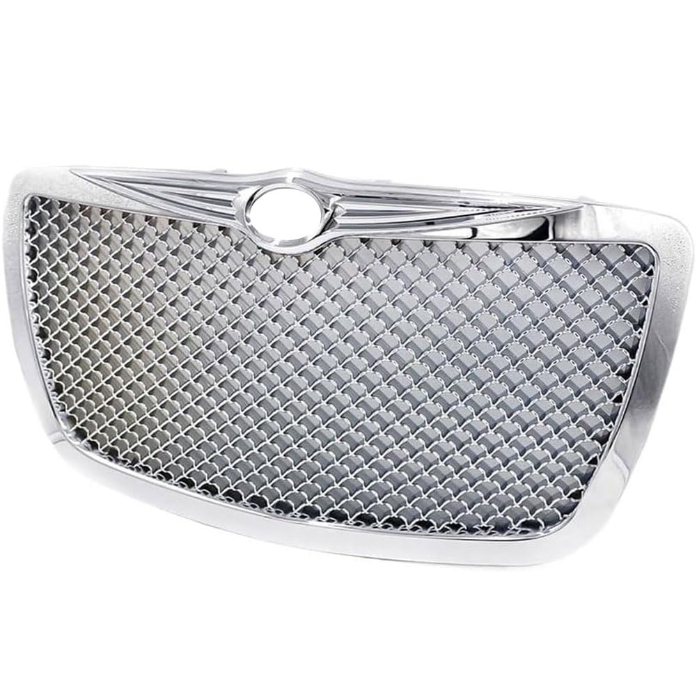 Auto Frontstoßstange Kühlergrill Grill für Chrysler 300/300C 2005-2010, ABS Front Kühlergrille Stoßstange Grille Frontgrill Frontstoßstangengrill,B/Silver von JUNJIKAIDAN