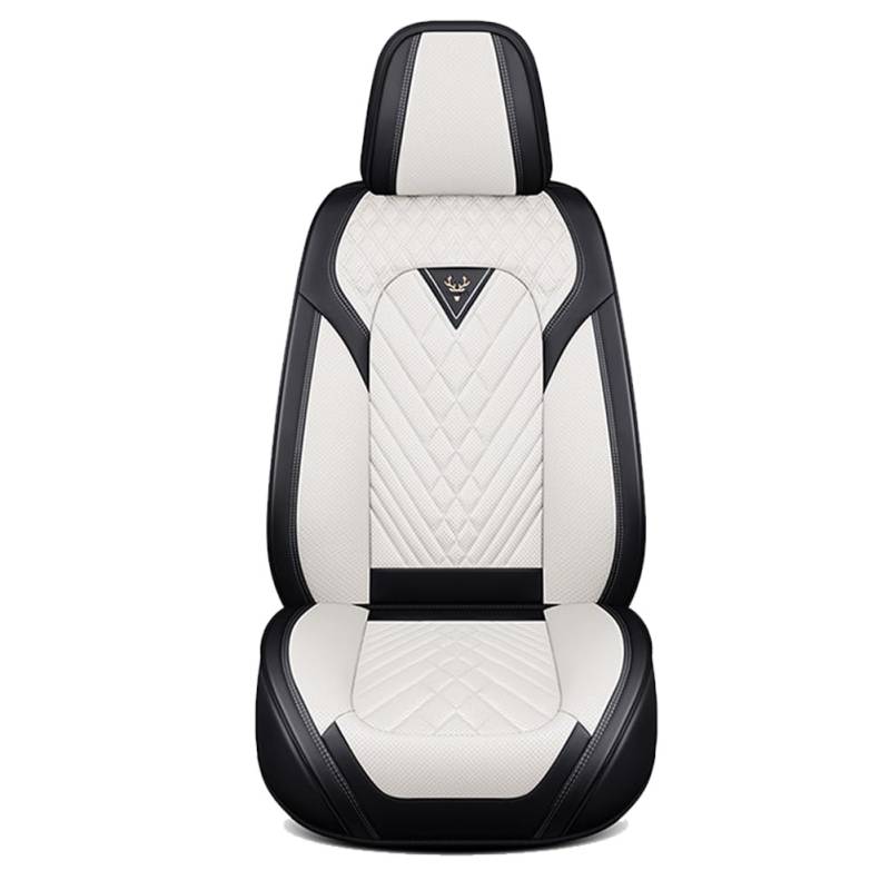 JUNJIKAIDAN Auto Sitzbezüge Set Autositzbezüge für Korando 2010-2019, Leder Autositzbezug Sitzbezug Schonbezüge Wasserdicht Vorne Hinten Sitzschoner,A/Standard-G/Black~White von JUNJIKAIDAN