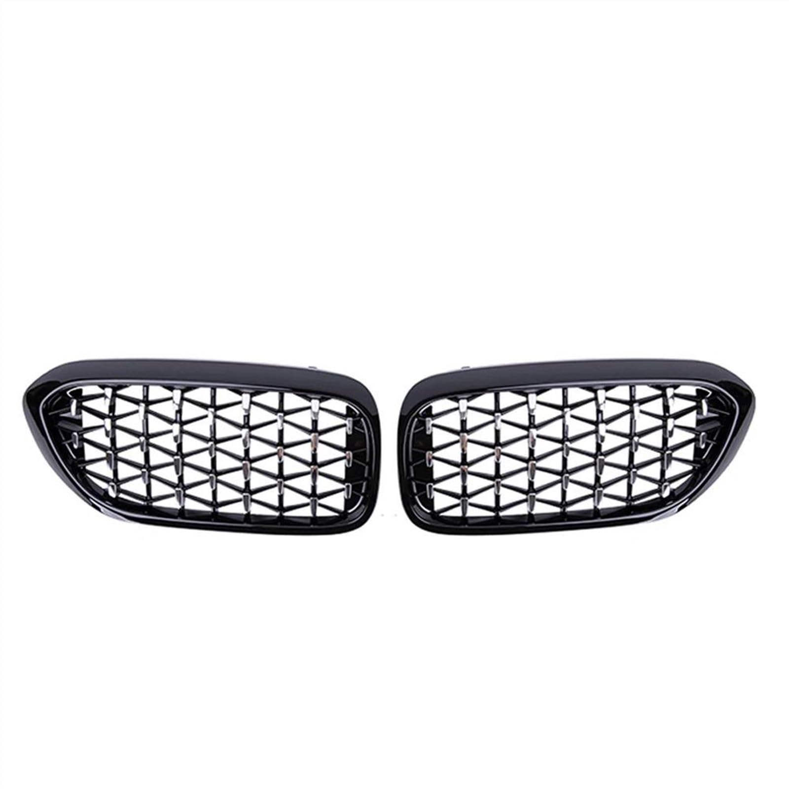 JUNOOS Auto-Front-Nierengrill, Stoßstangen-Renngrill Meteor Diamond Für B&MW 5er G30 G31 G38 520i 530i 540i 2018-2020 Front Kühlergrille(Black Silver) von JUNOOS