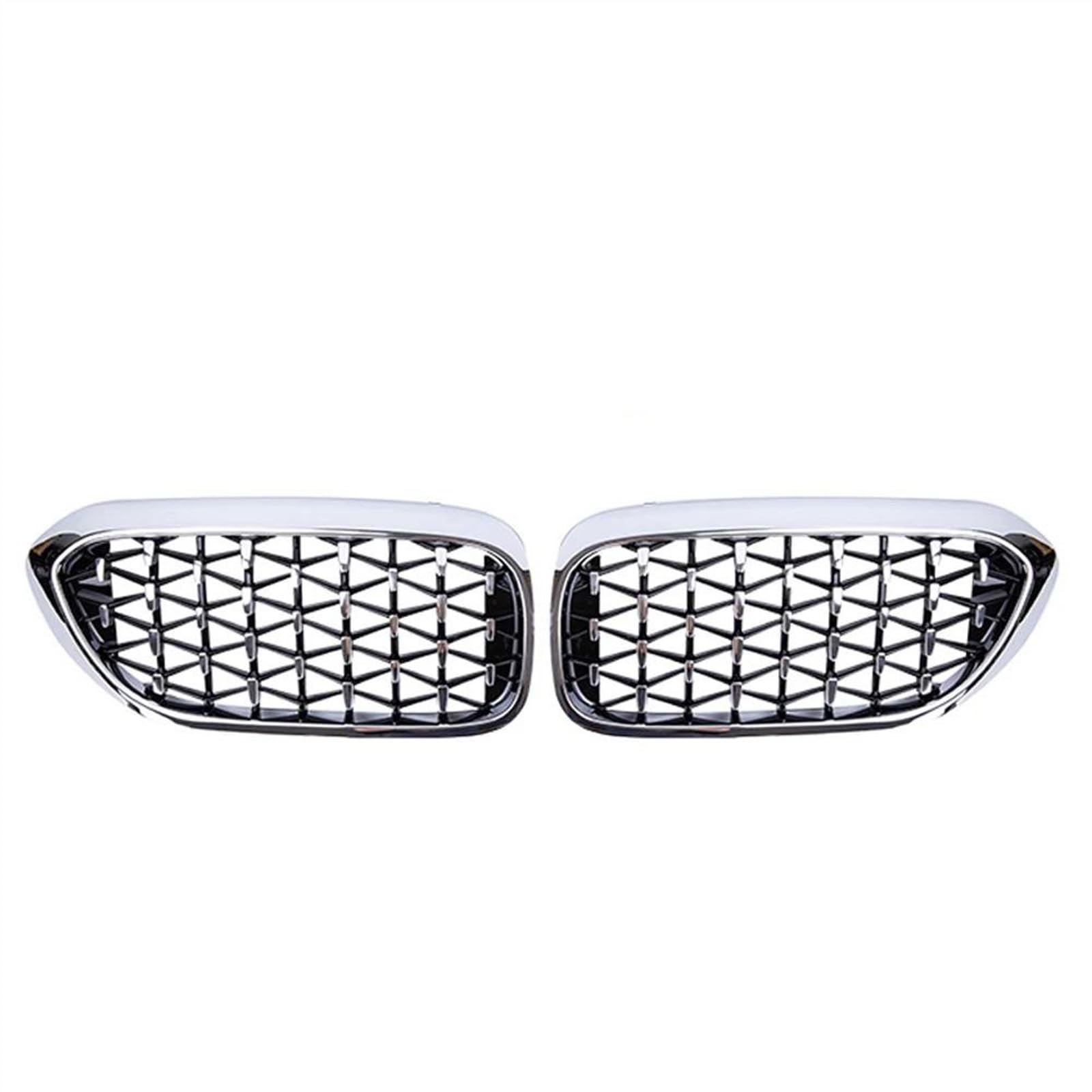 JUNOOS Auto-Front-Nierengrill, Stoßstangen-Renngrill Meteor Diamond Für B&MW 5er G30 G31 G38 520i 530i 540i 2018-2020 Front Kühlergrille(Full Silver) von JUNOOS