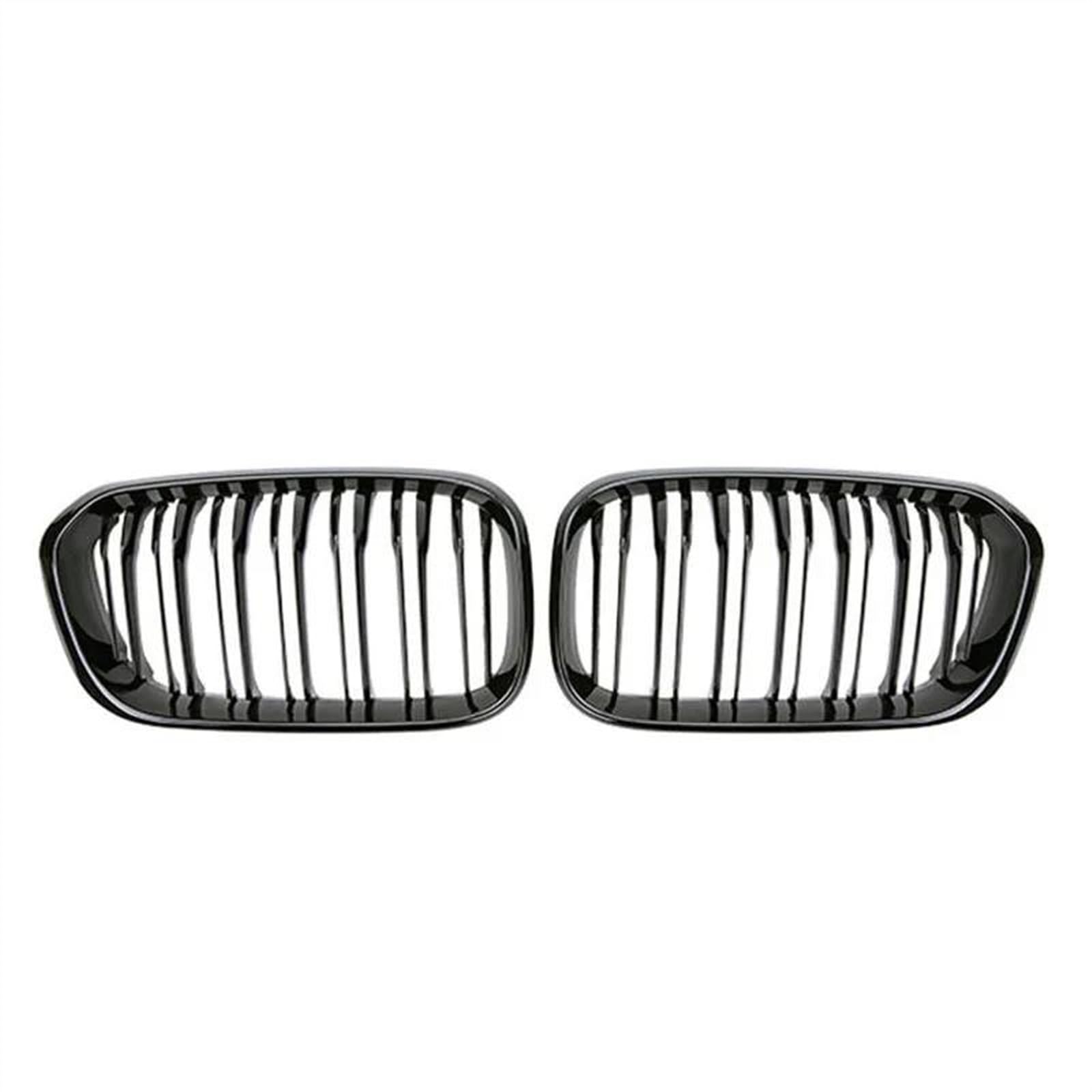 JUNOOS Auto-Frontstoßstangengitter Nieren-Doppellamellengitter Renngitter Für B&MW 1er F20 F21 LCI 120i 2016 2017 Front Kühlergrille(Glossy Black) von JUNOOS