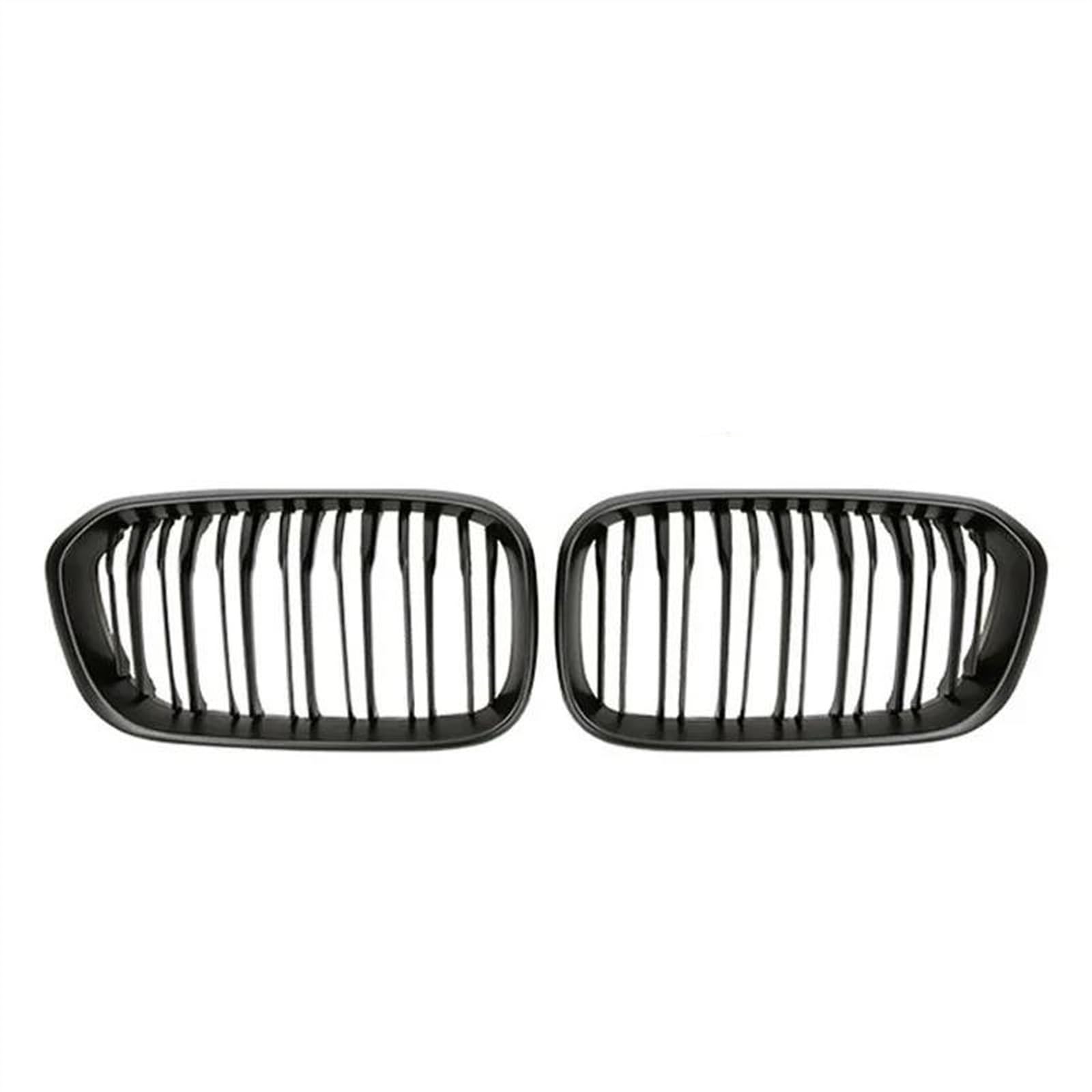 JUNOOS Für B&MW 1er F20 F21 LCI 120i 2016 2017 Auto-Frontstoßstangengitter Nieren-Renngitter Doppellamellengitter Front Kühlergrille(Matte Black) von JUNOOS