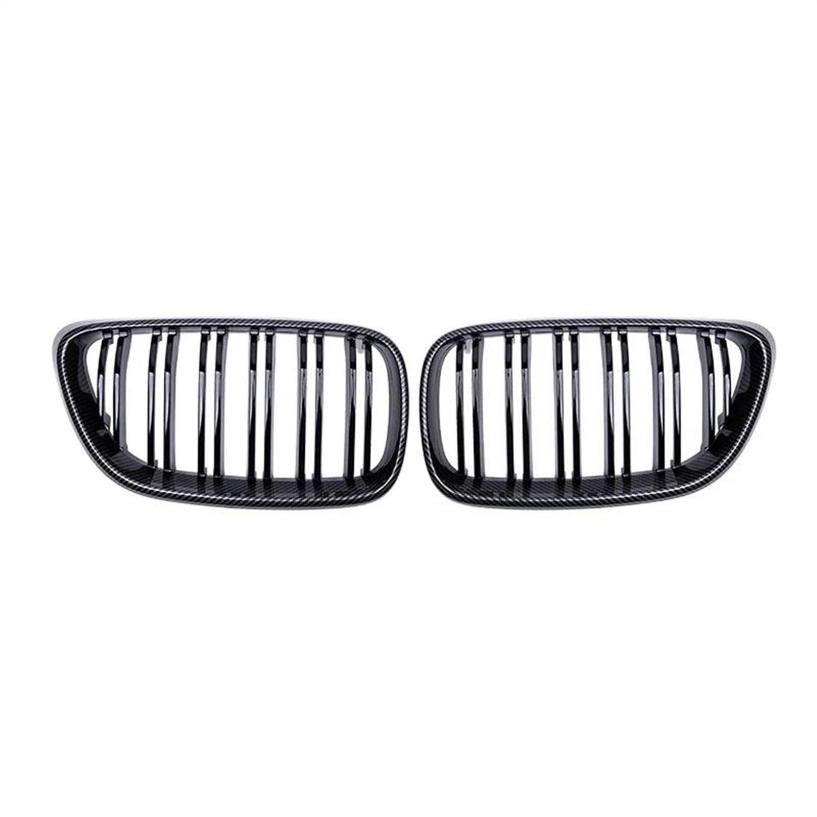 JUNOOS Für B&MW 2er F22 F23 F87 M2 2014-2019 Auto-Frontnierengrill Renngrill Glänzend Schwarz Doppelliniengrills Front Kühlergrille(Carbon fiber pattern) von JUNOOS