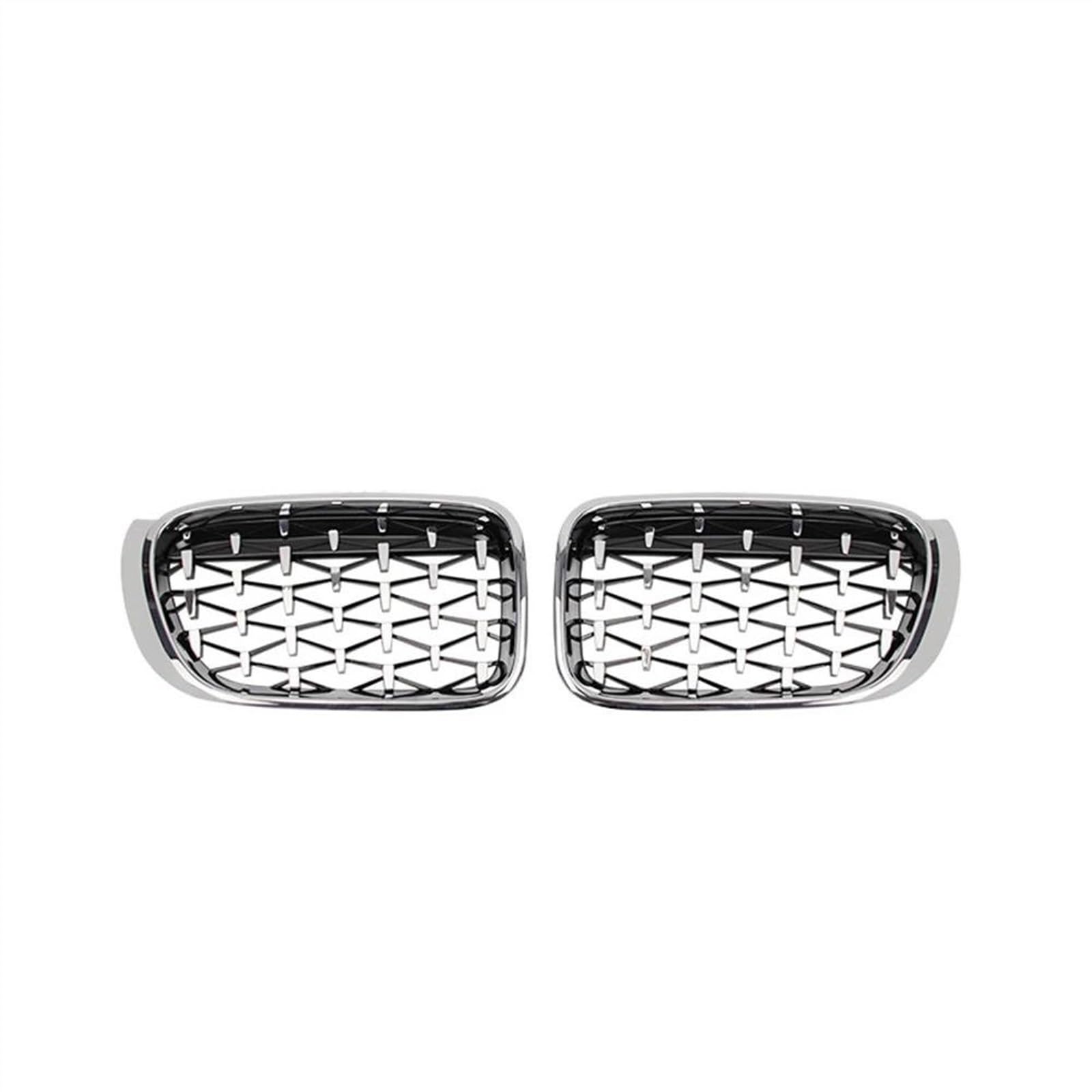 JUNOOS Für B&MW X3 X4 F25 F26 2014-2017 Auto-Frontgrill Renngrill Diamant-Nierengrill Chrom Meteor-Stil Front Kühlergrille(Silber) von JUNOOS