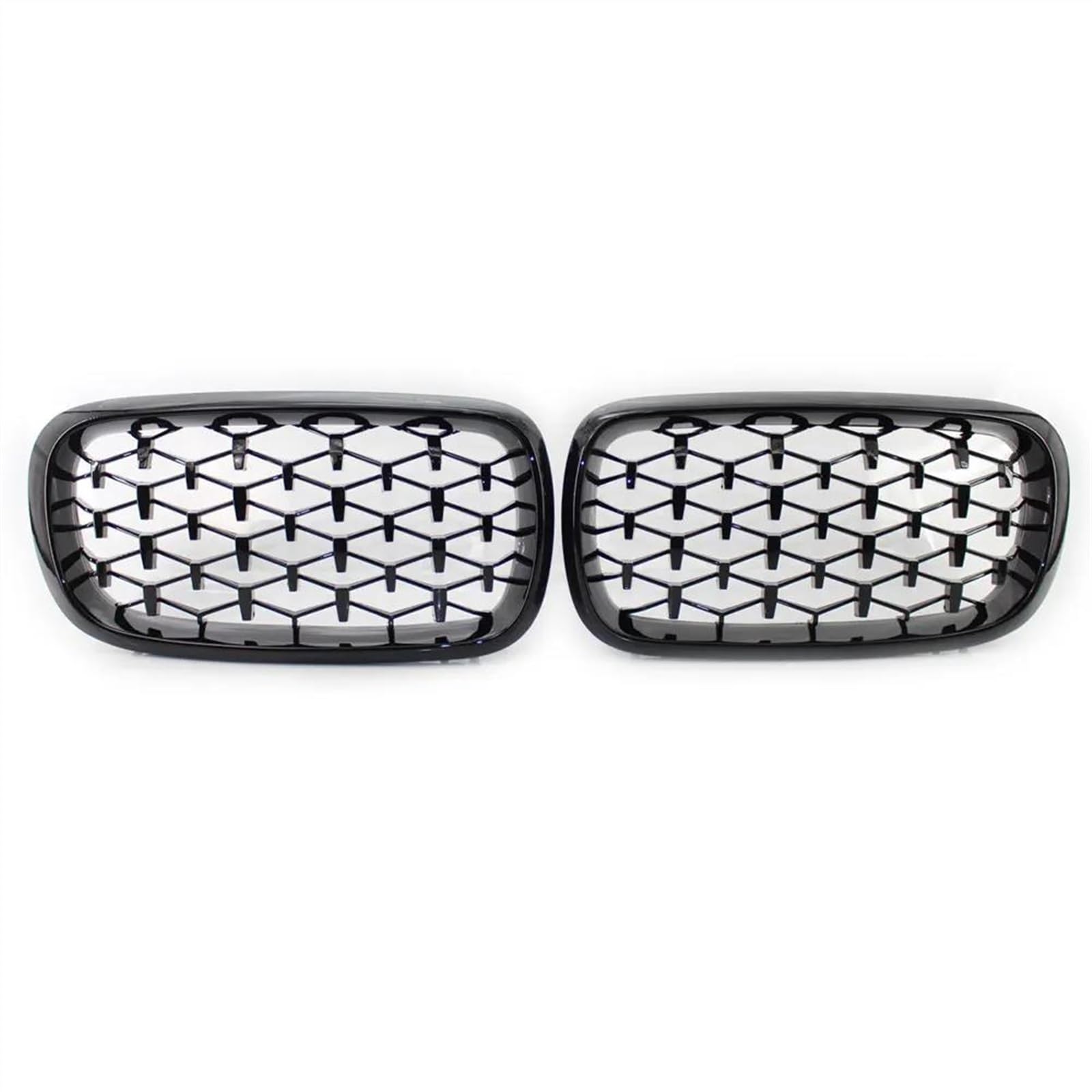 JUNOOS Für B&MW X5 X6 F15 F16 2014-2018 Kühlergrill Vorne Ersatz Nierengrill Diamant Meteor Style Chrom Schwarz Front Kühlergrille(Schwarz) von JUNOOS