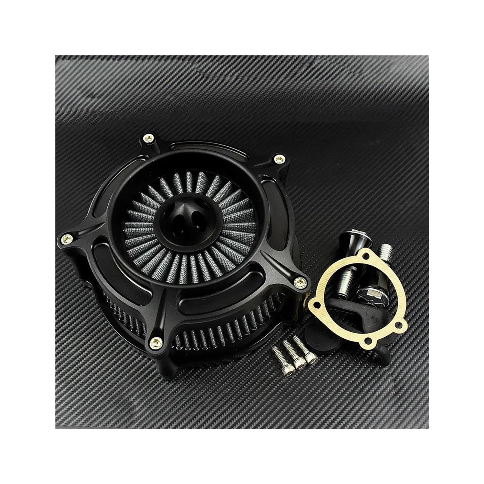 Vergaser Kit Motorrad-Luftfilter Schwarzer Ansaugfilter Für Harley Für SportsterXL883 1200 Für Dyna Für V-Rod Für Softail Für FatBoy Für Touring Für FLHR Für FLHX Motor Vergaser(Air Filter A) von JUNOOS