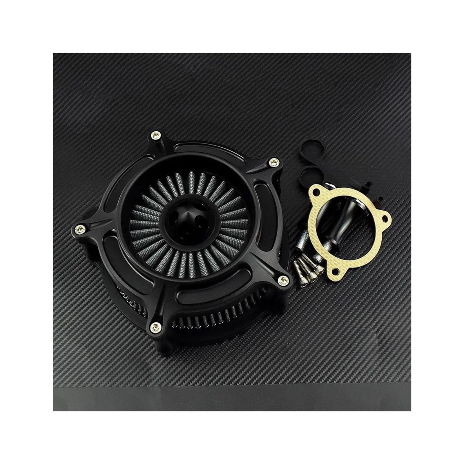 Vergaser Kit Motorrad-Luftfilter Schwarzer Ansaugfilter Für Harley Für SportsterXL883 1200 Für Dyna Für V-Rod Für Softail Für FatBoy Für Touring Für FLHR Für FLHX Motor Vergaser(Air Filter C) von JUNOOS