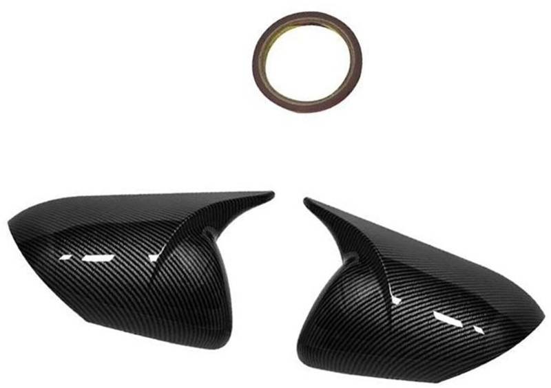 JUNPIY 1 Paar, for Mazda, 3 Axela BL 2.0 2009 2010 2011 2012 2013 Auto-Außentür-Außenspiegel-Abdeckkappe Rückspiegelgehäuse Auto-Außenspiegelabdeckung(Black Carbon Fiber Pattern) von JUNPIY