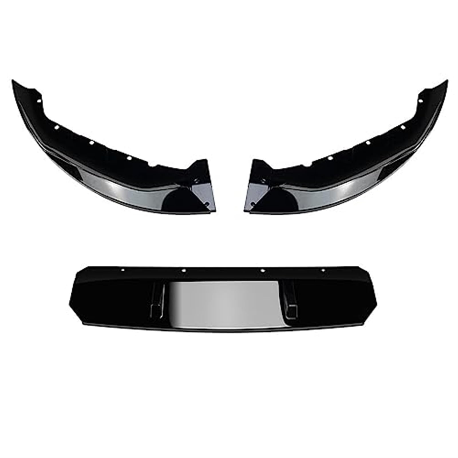 JUNPIY 3-teiliges Auto-Frontstoßstangen-Lippenspoiler-Abdeckungs-Seitenschneider-Body-Kit-Schutzaufkleber, for, 5er-Serie G30 M Sport 525i 530i 2021+ Frontspoiler Frontsplitter-Spoiler(Black Black) von JUNPIY