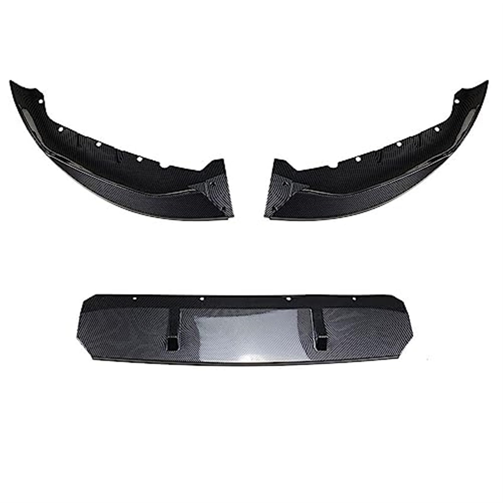 JUNPIY 3-teiliges Auto-Frontstoßstangen-Lippenspoiler-Abdeckungs-Seitenschneider-Body-Kit-Schutzaufkleber, for, 5er-Serie G30 M Sport 525i 530i 2021+ Frontspoiler Frontsplitter-Spoiler(Black Carbon) von JUNPIY