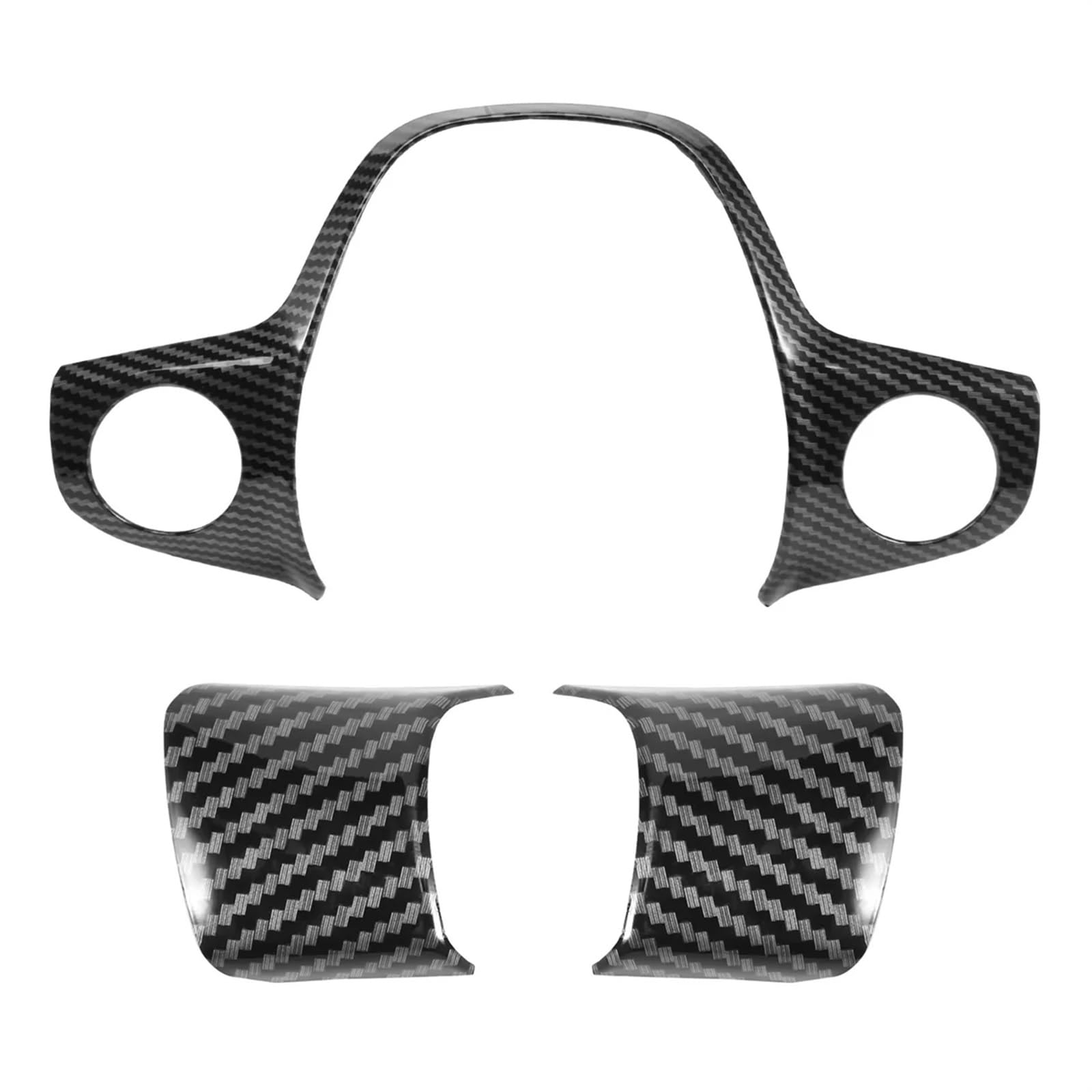 JUNPIY 3PCS Carbon Fiber Farbe Lenkrad Abdeckung Trim Dekorative Rahmen, for Ford, for Focus Mk3, for Kuga Escape 2012-2015 Zubehör Auto-Lenkradverkleidung von JUNPIY