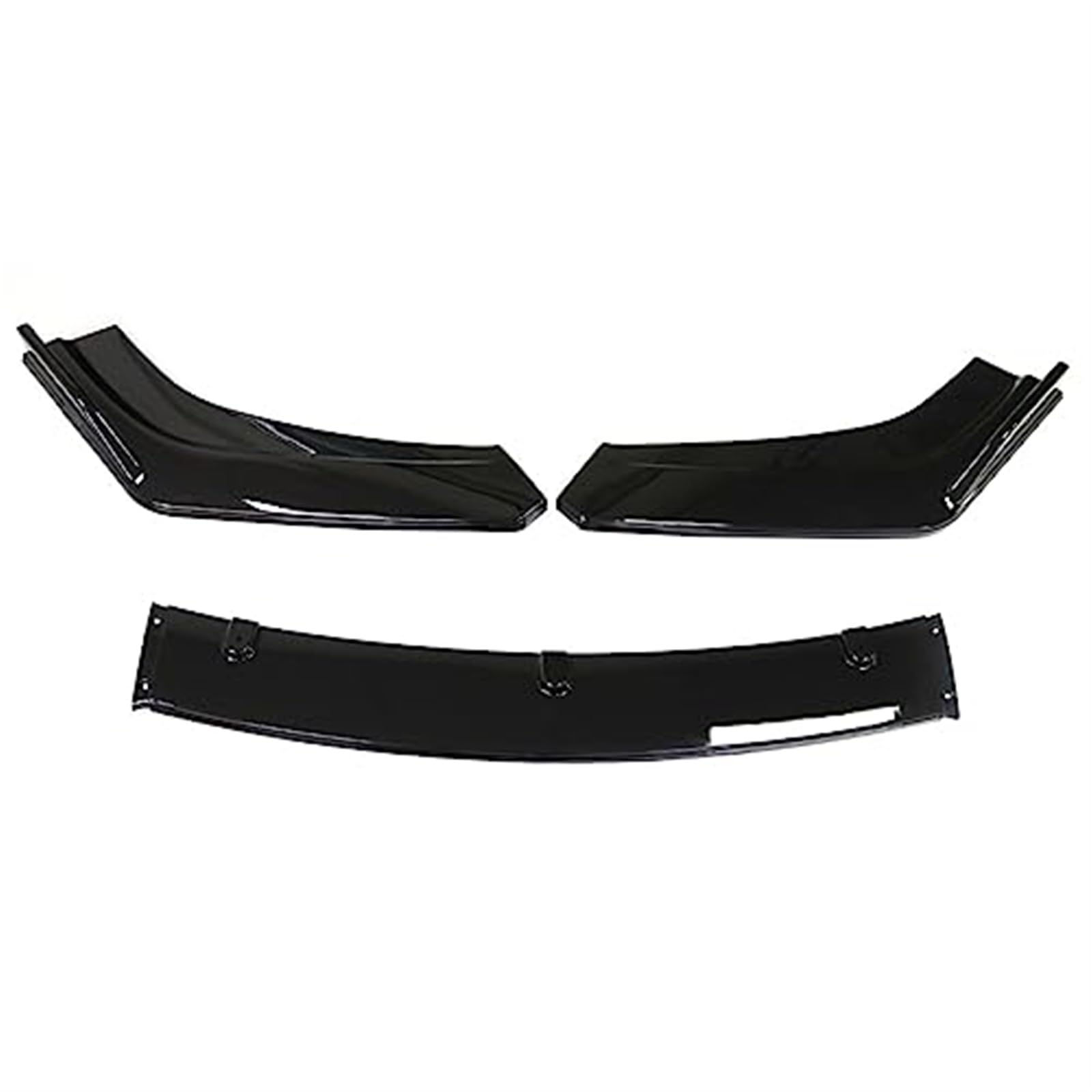 JUNPIY 3PCS Frontstoßstange Lip Spoiler Side Splitter Deflector Cover Body Kit, for Civic, X FC FK 2016 2017 2018 2019 Autozubehör Frontspoiler Frontsplitter-Spoiler(Black Glossy Black) von JUNPIY