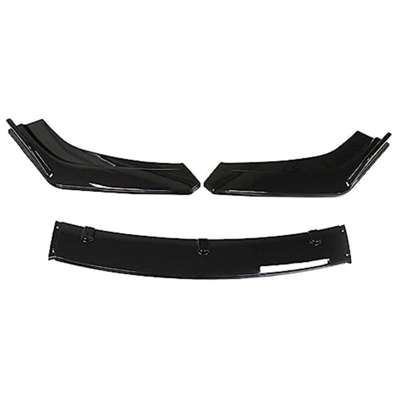 JUNPIY 3PCS Frontstoßstange Lip Spoiler Side Splitter Deflector Cover Body Kit, for Civic, X FC FK 2016 2017 2018 2019 Autozubehör Frontspoiler Frontsplitter-Spoiler(Black Glossy Black) von JUNPIY