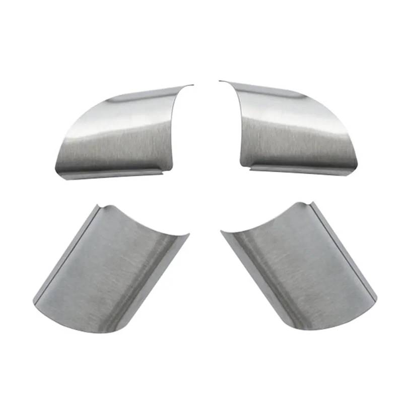 JUNPIY 4 Stück Edelstahl-Auto-Lenkrad-Panel-Pailletten-Abdeckungs-Ordnungsaufkleber, for Ford, for Focus 2 Mk2 2005–2012 Zubehör Auto-Lenkradverkleidung(Matte Silver) von JUNPIY