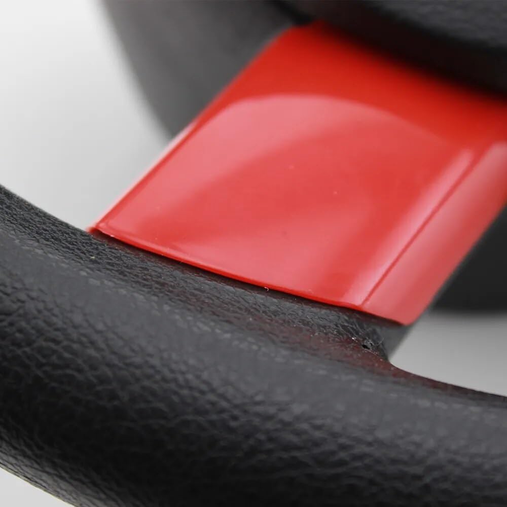 JUNPIY 4 Teile/Satz Innen Auto Lenkrad Panel Abdeckung Trim Aufkleber, for Ford, for Focus 2 MK2 2005-2011, Auto-Styling Aufkleber Zubehör Auto-Lenkradverkleidung(ABS Red) von JUNPIY