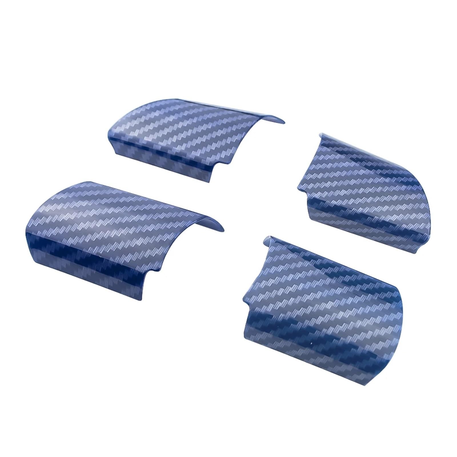 JUNPIY 4 Teile/Satz Innen Auto Lenkrad Panel Abdeckung Trim Aufkleber, for Ford, for Focus 2 MK2 2005-2011, Auto-Styling Aufkleber Zubehör Auto-Lenkradverkleidung(Carbon Fiber Blue) von JUNPIY