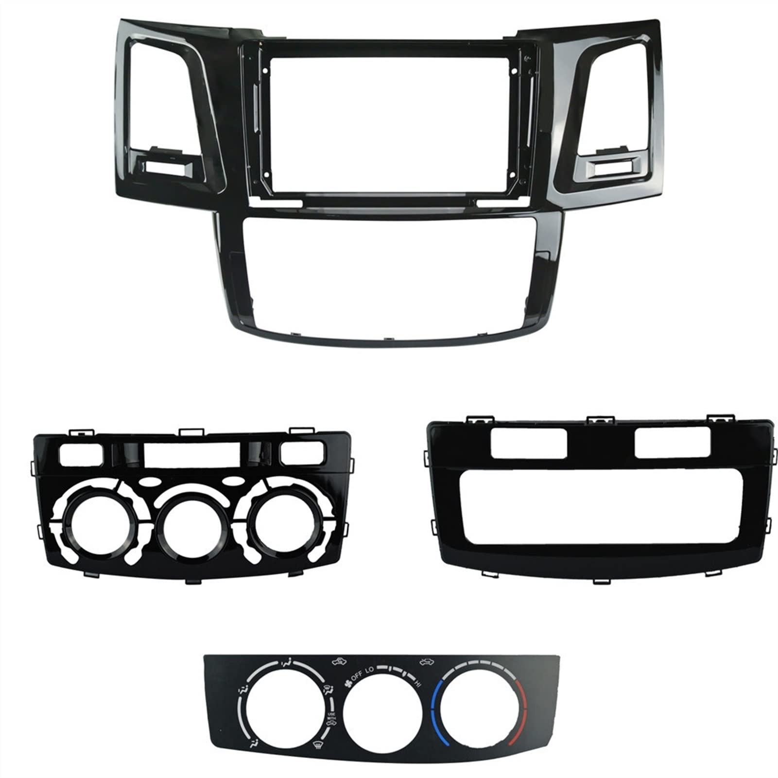 JUNPIY 9-Zoll-Autoblende, for Toyota, FORTUNER 2008-2014, Doppel-DIN-DVD-Blenden, Armaturenbrett, Stereo-Auto-DVD-Rahmen, In-Dash-Kits Stereo-Panel-Rahmen von JUNPIY