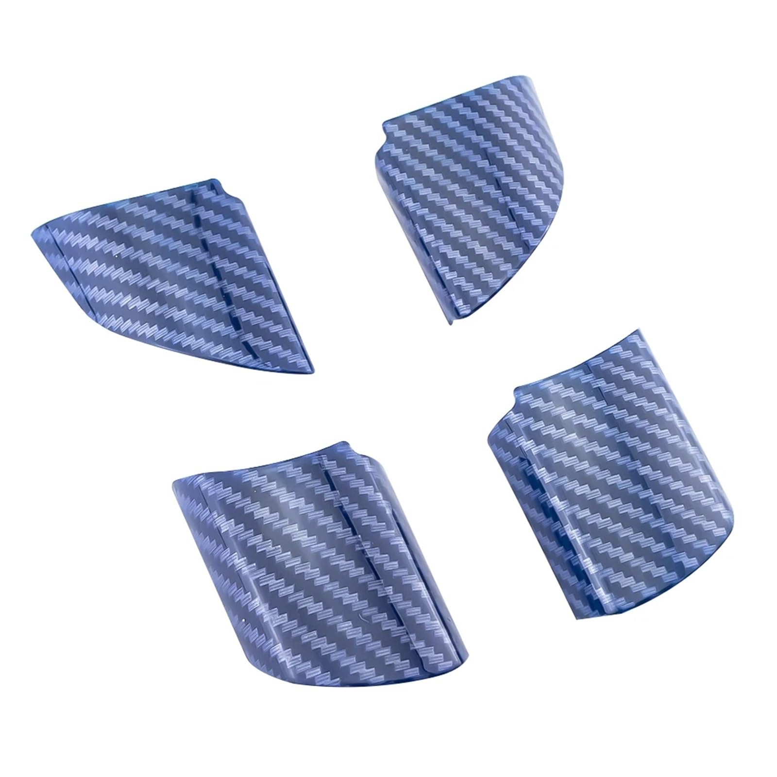 JUNPIY ABS Auto Lenkrad Panel Dekoration Abdeckung Pailletten Trim Aufkleber, for Ford, for Focus MK2 2 2005-2012, Aufkleber Zubehör Auto-Lenkradverkleidung(Carbonfiber Blue 4pc) von JUNPIY