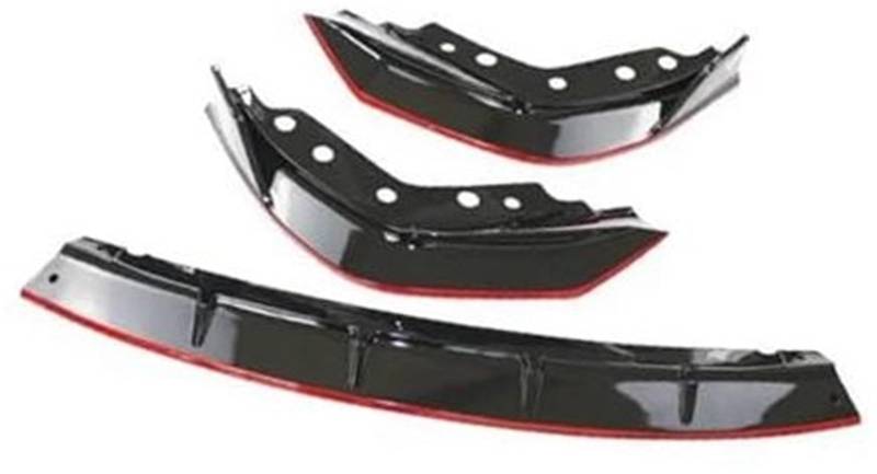 JUNPIY Auto-Frontspoiler, Frontstoßstangen-Lippenspoiler, Splitter, Frontstoßstangen-Lippen-Autospoiler, for, for 3er, for G20 G28 2020 2021 2022 Frontsplitter-Spoiler(Black Black Red 4pcs) von JUNPIY