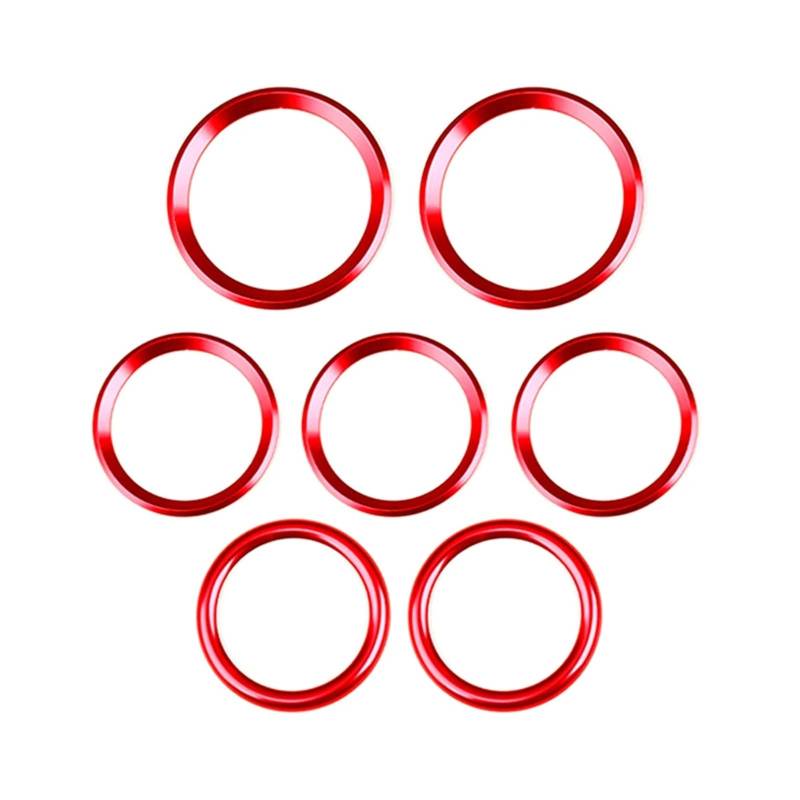 JUNPIY Auto Klimaanlage AC Outlet Turbo Vent Ring Trim for AB CLA GLA GLB 2020 2021 2022 Rot Blau Farbe refit Aufkleber Luft-AC-Aufkleber-Dekoration(Red Color) von JUNPIY