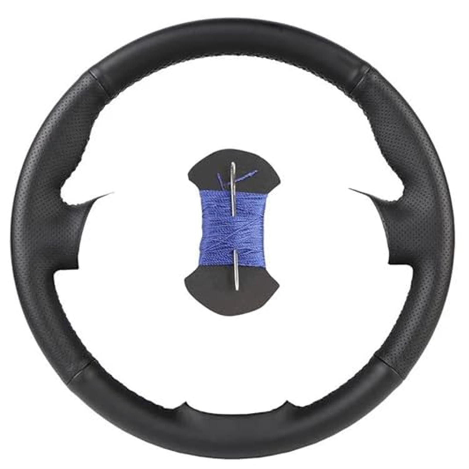 JUNPIY Auto-Lenkradabdeckung, for VW, for Polo, for 2003 2004 2005 2006, Auto-Lenkradhülle aus Kunstleder Lenkradschutz(Black Blue) von JUNPIY