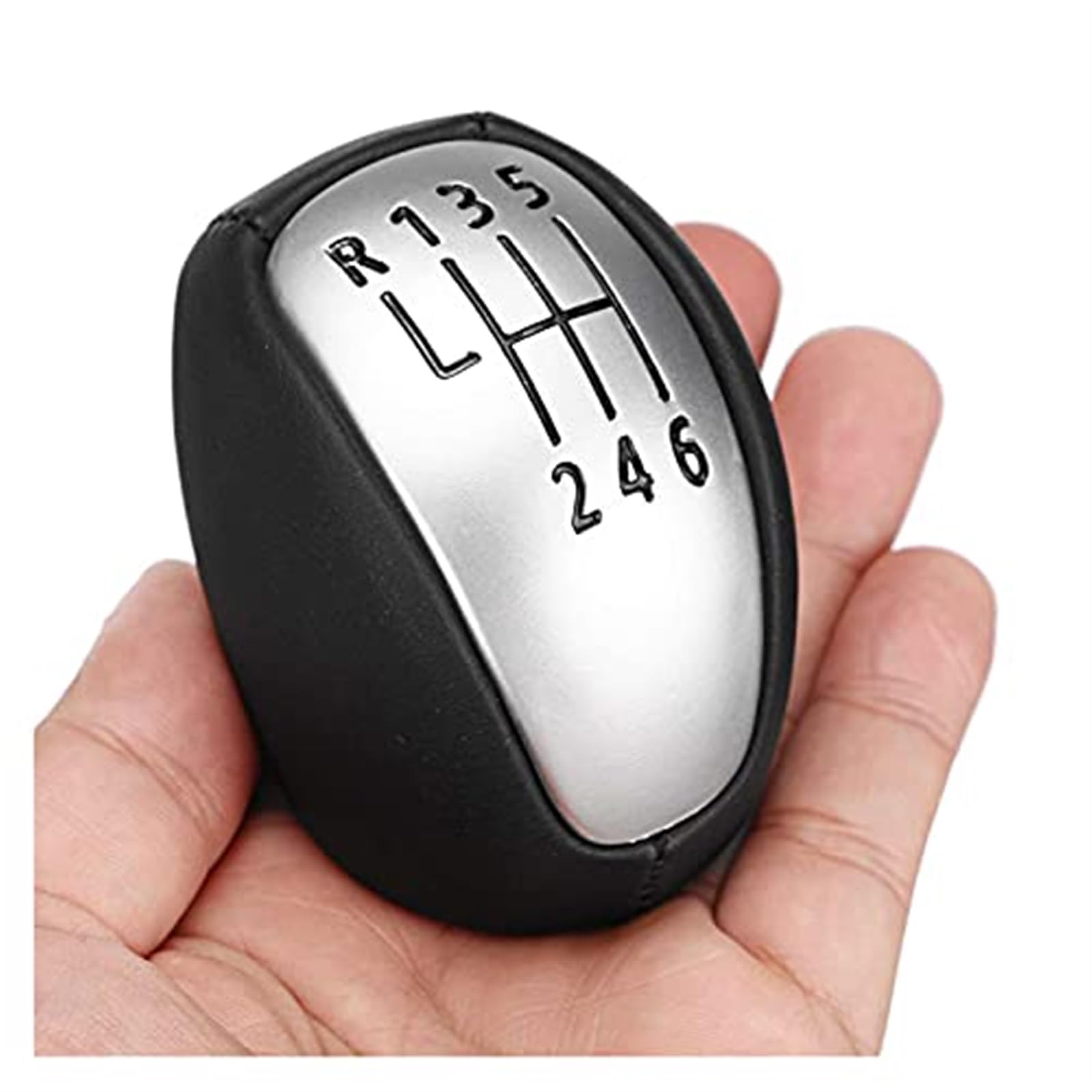 JUNPIY Auto-Schalthebelabdeckung for Laguna Mk3 2007-2015 Auto-Schaltgetriebe-Schaltknauf 6-Gang-Hebel-Schalthebelgriff Schaltknauf Auto Schalthebelabdeckung(Black Gear Knob) von JUNPIY