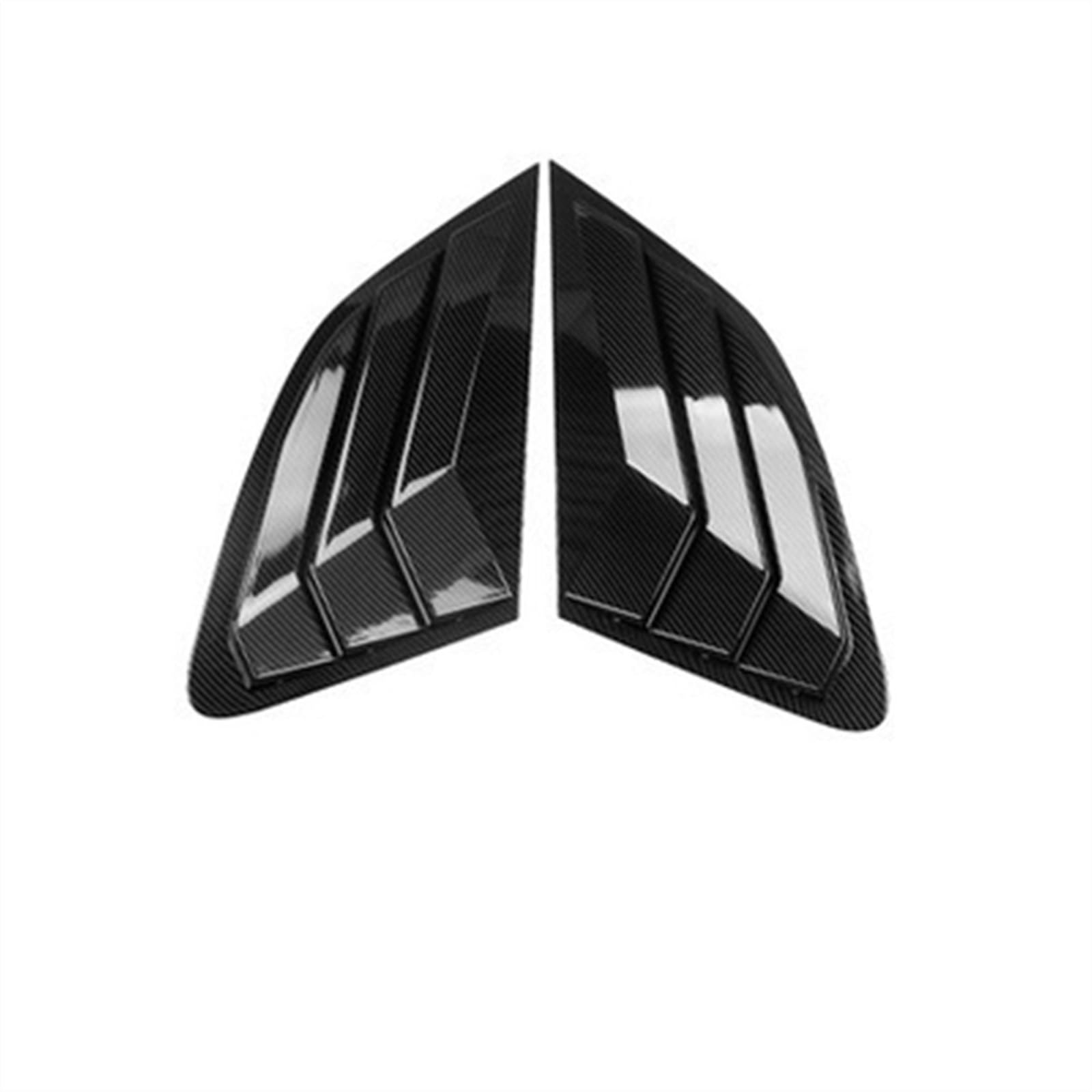 JUNPIY Auto Styling Heckscheibe Dreieck Panel Zierleisten Dekoration Abdeckung Fensterläden Rahmen Aufkleber, for, for Q3 Q5 Auto Außenzubehör Autofenster-Lamellenaufkleber(D Carbon Fiber Black) von JUNPIY