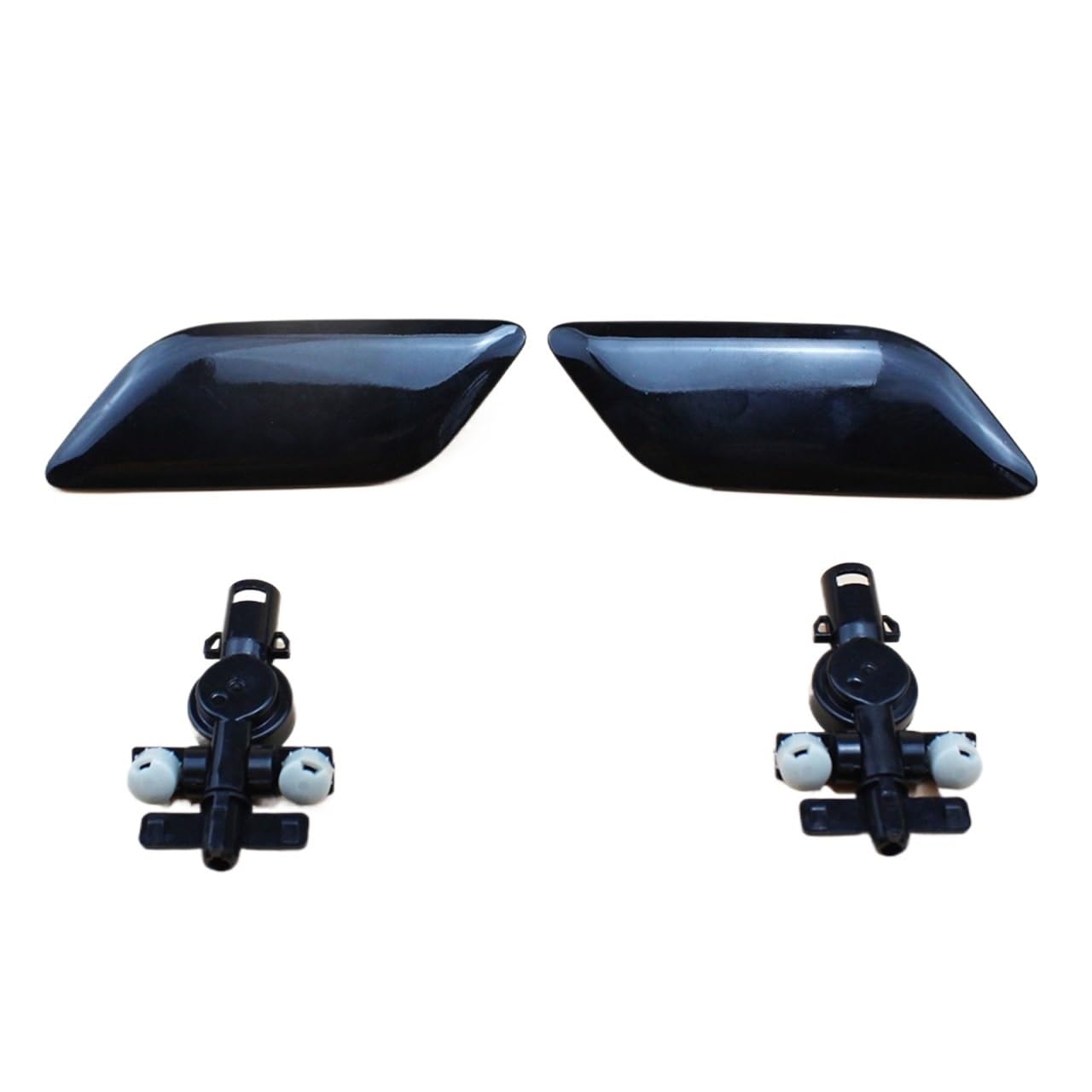 JUNPIY Auto Styling Schwarz Scheinwerfer Waschanlage Düse Jet Deckel Kappe mit Stecker 85045-33060 85044-33070, for, for Toyota, for Camry 2009-2011 Scheinwerferdüsenabdeckung(Pair) von JUNPIY