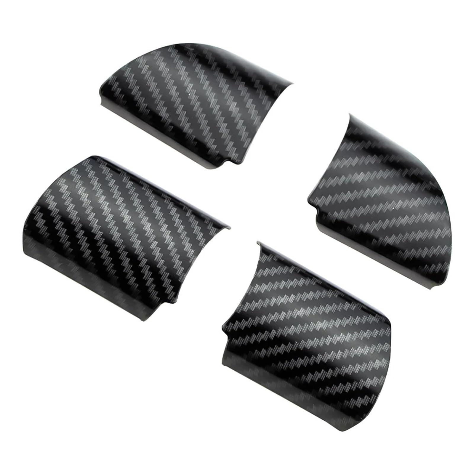 JUNPIY Auto for Ford, for Focus 2 MK2 2005–2011, ABS-Kohlefaser, Auto-Lenkrad-Tasten, Panel-Abdeckung, Zieraufkleber, Zubehör Auto-Lenkradverkleidung(4Pcs Style) von JUNPIY