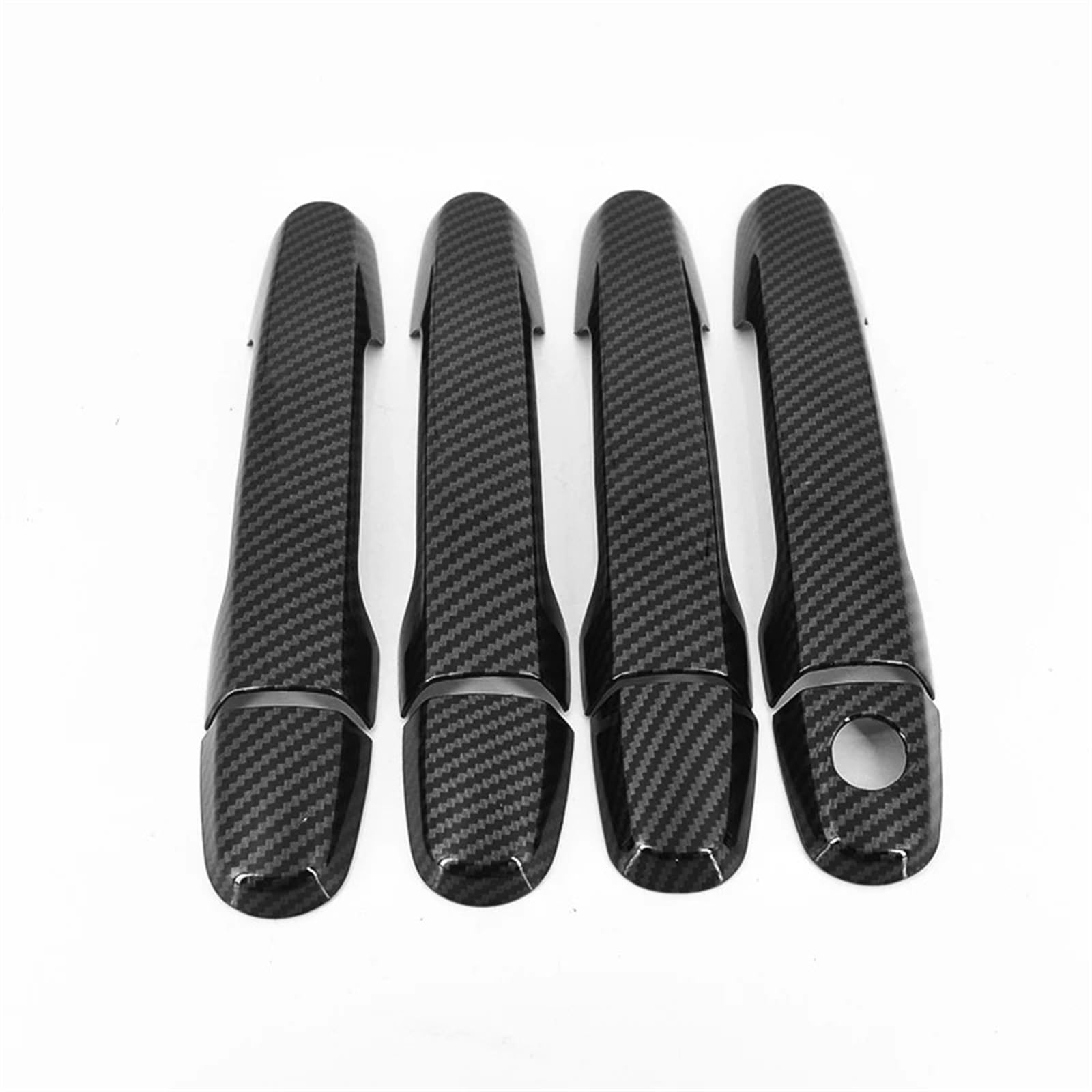 JUNPIY Carbon Fiber Silber Auto Türgriff Abdeckung Schüssel Verkleidung, for Toyota, Vios 2002-2017 Styling Zubehör Abdeckung für Außentürgriffe(Carbon 1 Keyhole) von JUNPIY