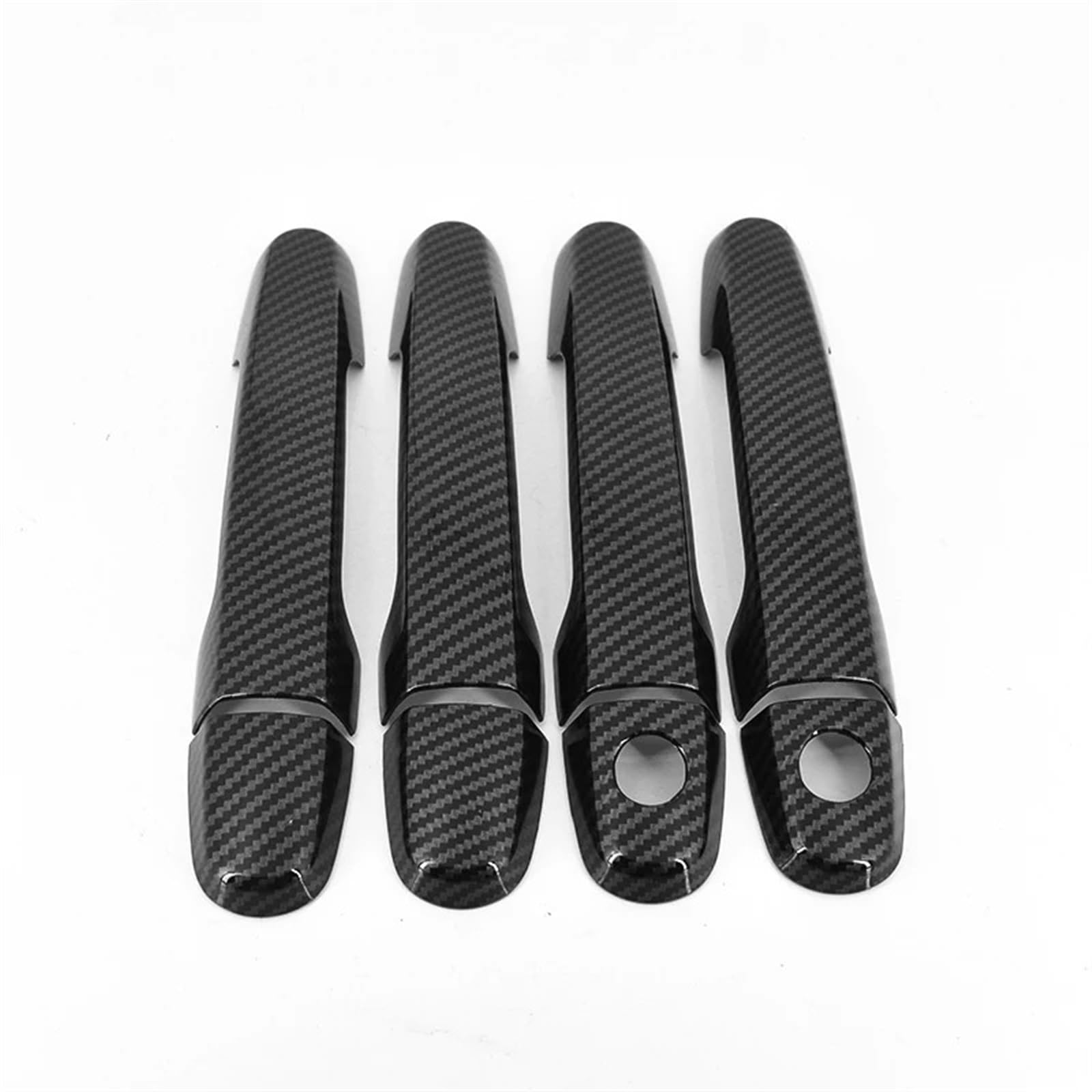 JUNPIY Carbon Fiber Silber Auto Türgriff Abdeckung Schüssel Verkleidung, for Toyota, Vios 2002-2017 Styling Zubehör Abdeckung für Außentürgriffe(Carbon 2 Keyhole) von JUNPIY