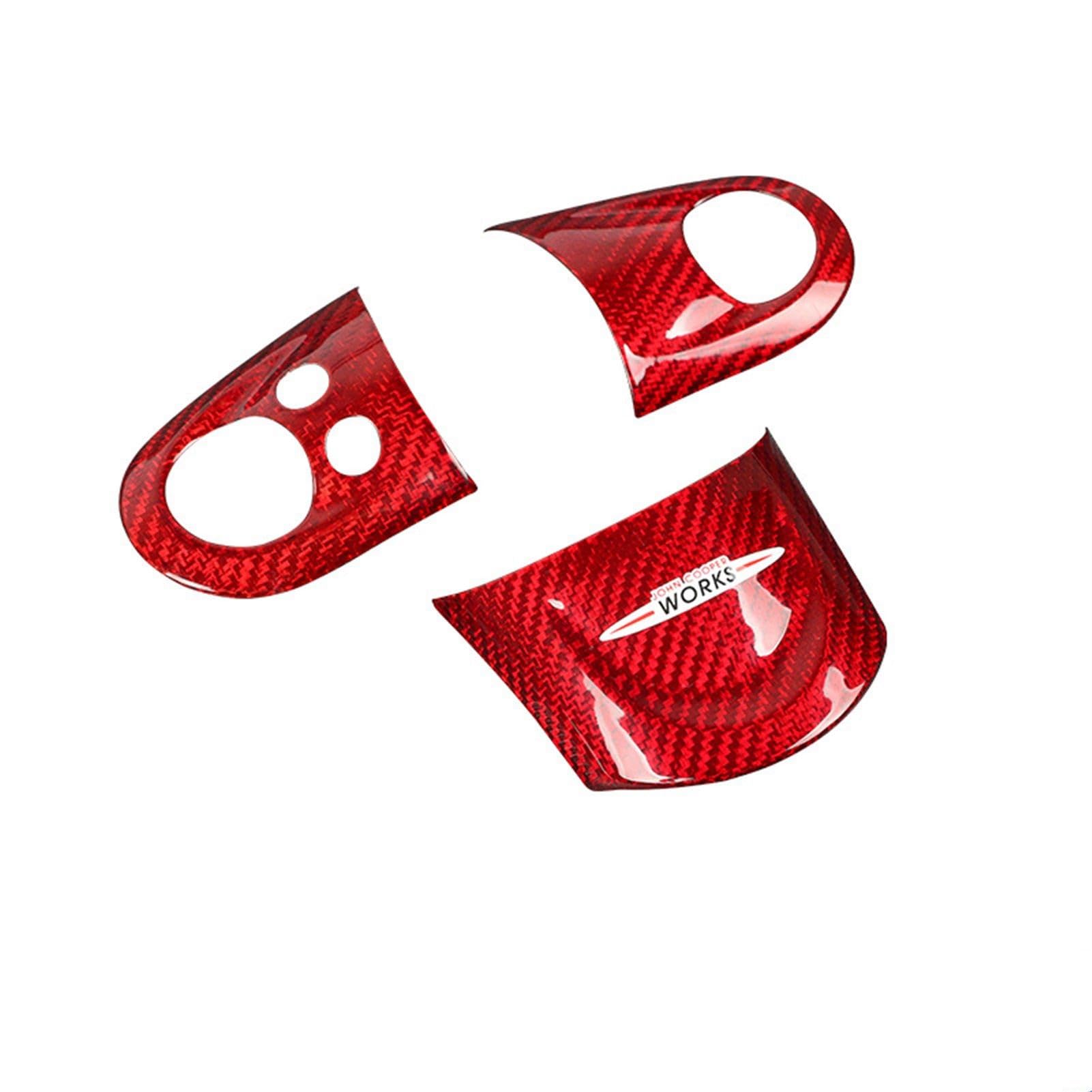 JUNPIY Carbonfaser-Dekorationsabdeckung, Lenkradmodifikationszubehör, Innenausstattung, Auto-Styling, for, for Mini, Cooper R55 R56 R60 Auto-Lüftungsgitter(Red Carbon JCW) von JUNPIY