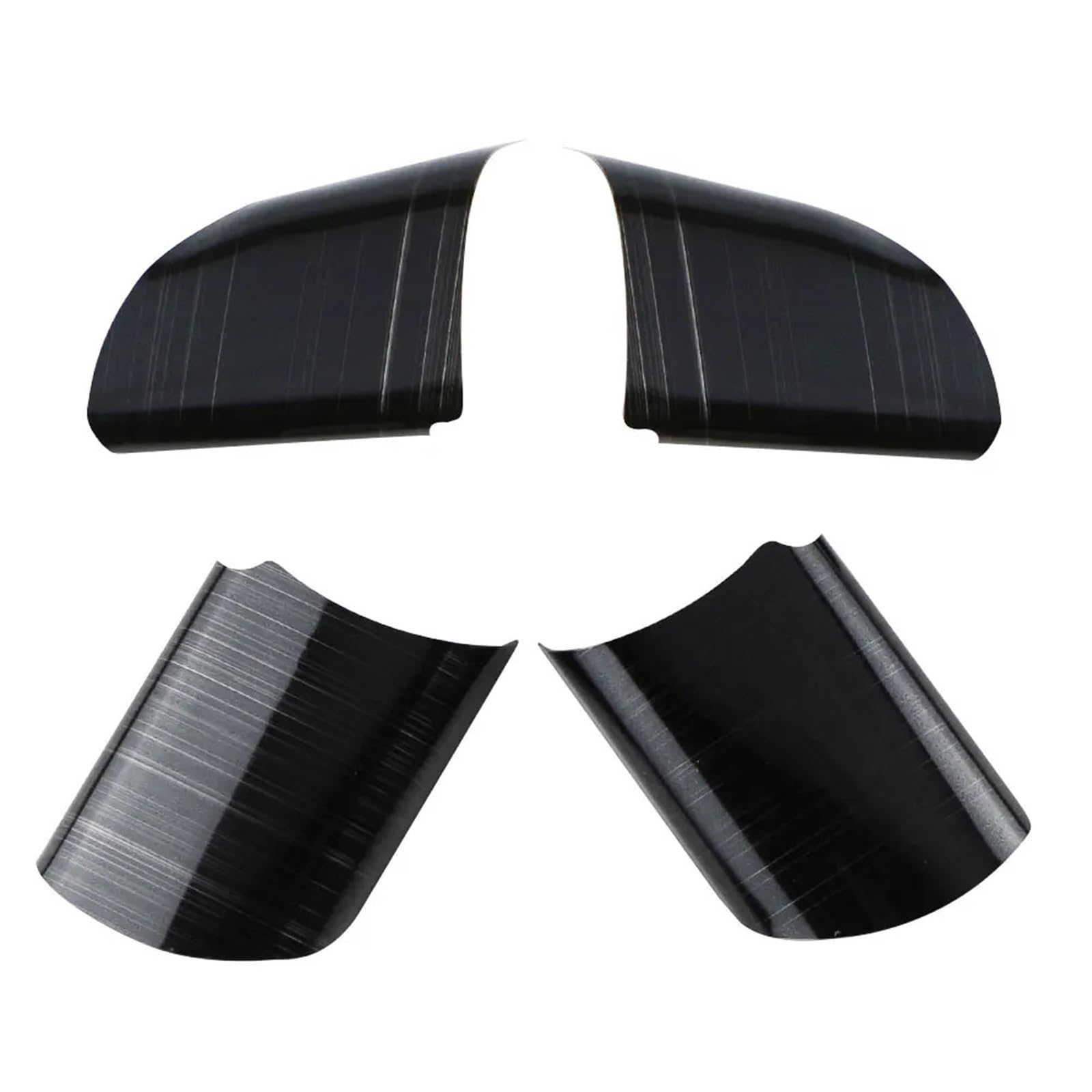 JUNPIY Edelstahl-Auto-Lenkrad-Dekorations-Abdeckungs-Ordnungsaufkleber, for Ford, for Focus 2 MK2 2005–2011, Zubehör 4 Stück Auto-Lenkradverkleidung(Black) von JUNPIY