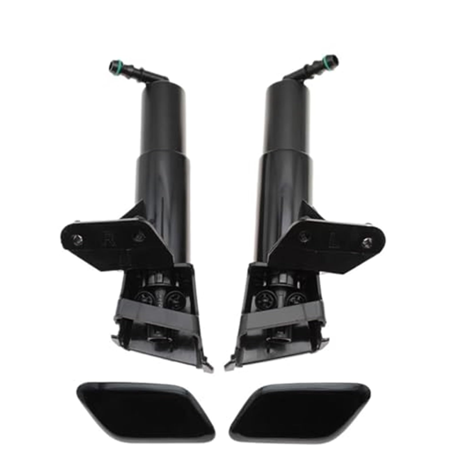 JUNPIY Frontscheinwerfer-Waschdüse, Aktuatorpumpe, Scheinwerfer-Reinigungswasser-Spray-Jet-Abdeckkappe, for Toyota, AVENSIS T25 2006 2007 2008 Scheinwerferdüsenabdeckung(Black Black Cap Set) von JUNPIY