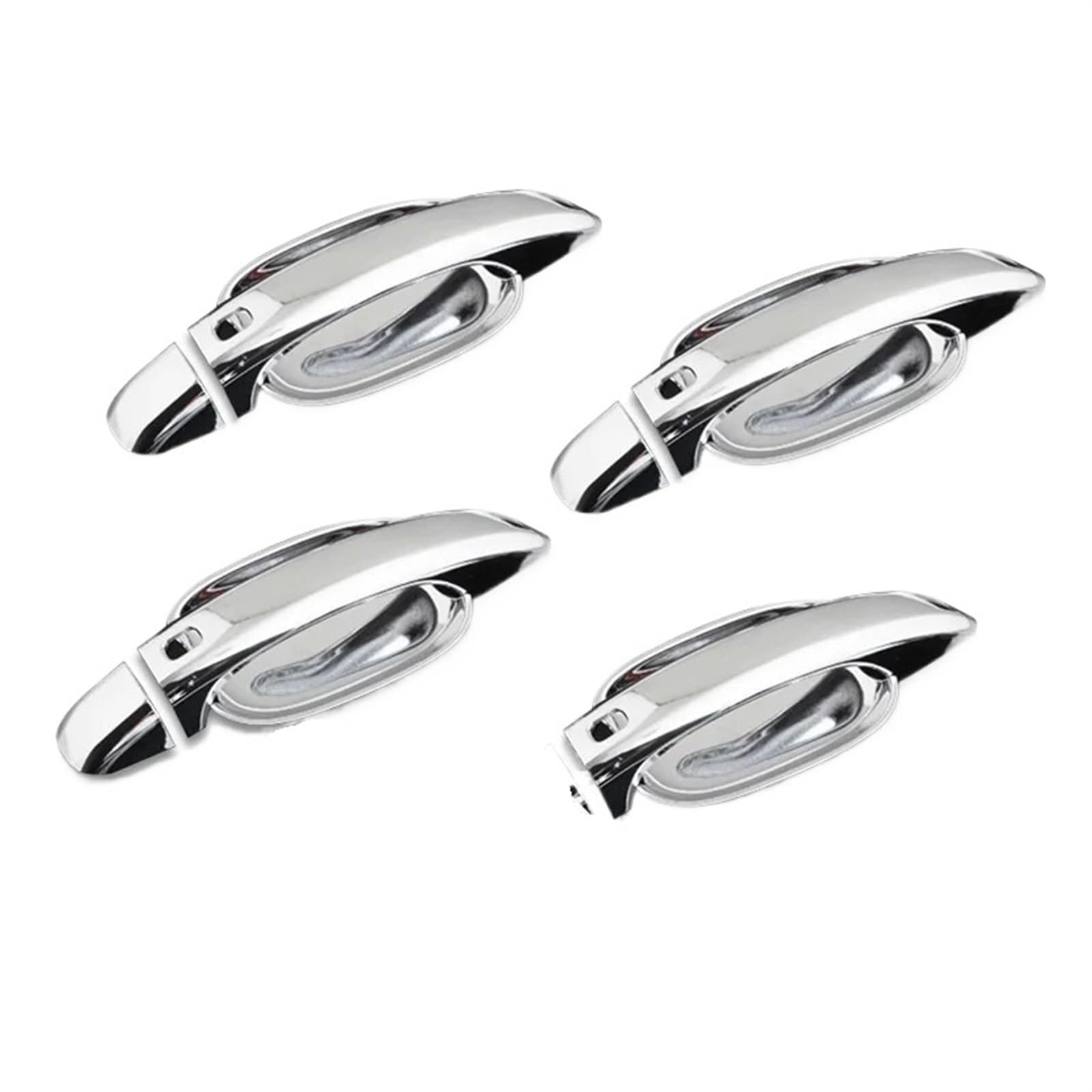 JUNPIY Glänzend schwarz verchromter Aufkleber for die Türgriffabdeckung, for Audi, A4 B8 Q5 Q3, Styling, Autozubehör Abdeckung für Außentürgriffe(Silver Handle-Bowl) von JUNPIY