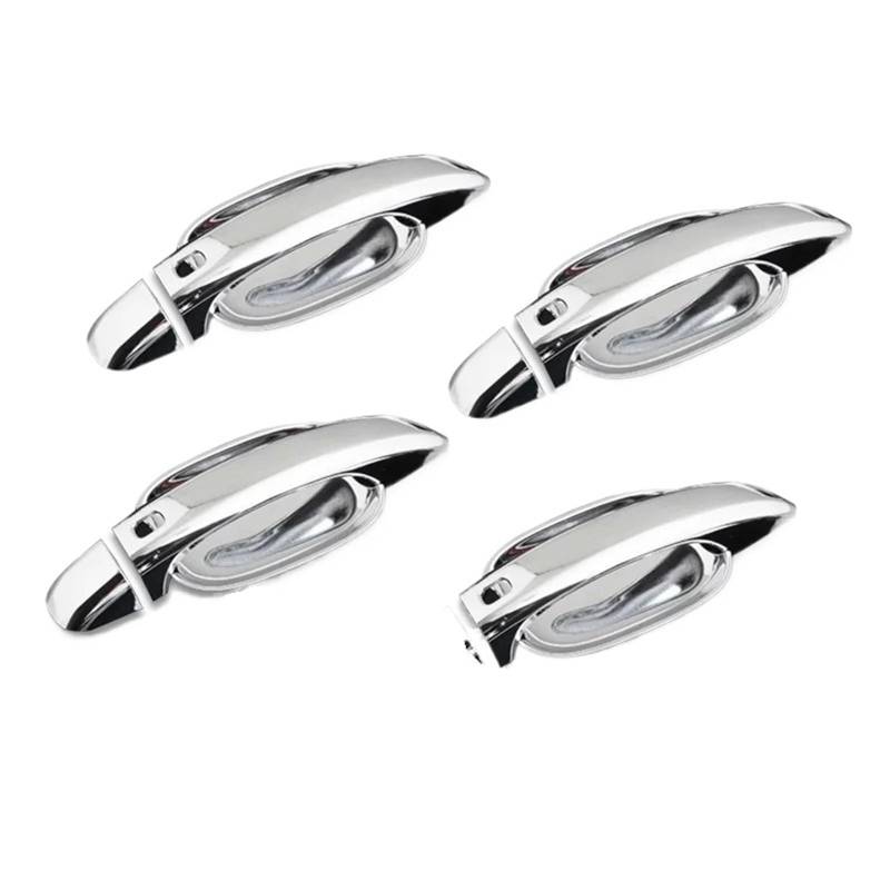 JUNPIY Glänzend schwarz verchromter Aufkleber for die Türgriffabdeckung, for Audi, A4 B8 Q5 Q3, Styling, Autozubehör Abdeckung für Außentürgriffe(Silver Handle-Bowl) von JUNPIY