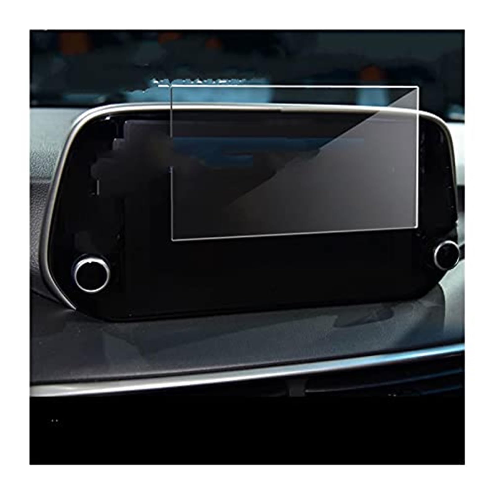 JUNPIY Instrumenten-Displayschutz, for Hyundai, for Tucson 2019, Auto-Schutzfolie aus gehärtetem Glas, Navigations-Schutzfolie, LCD-Bildschirm-Schutzfolie, gehärtetes Glas Displayschutz aus Glas(BLACK von JUNPIY