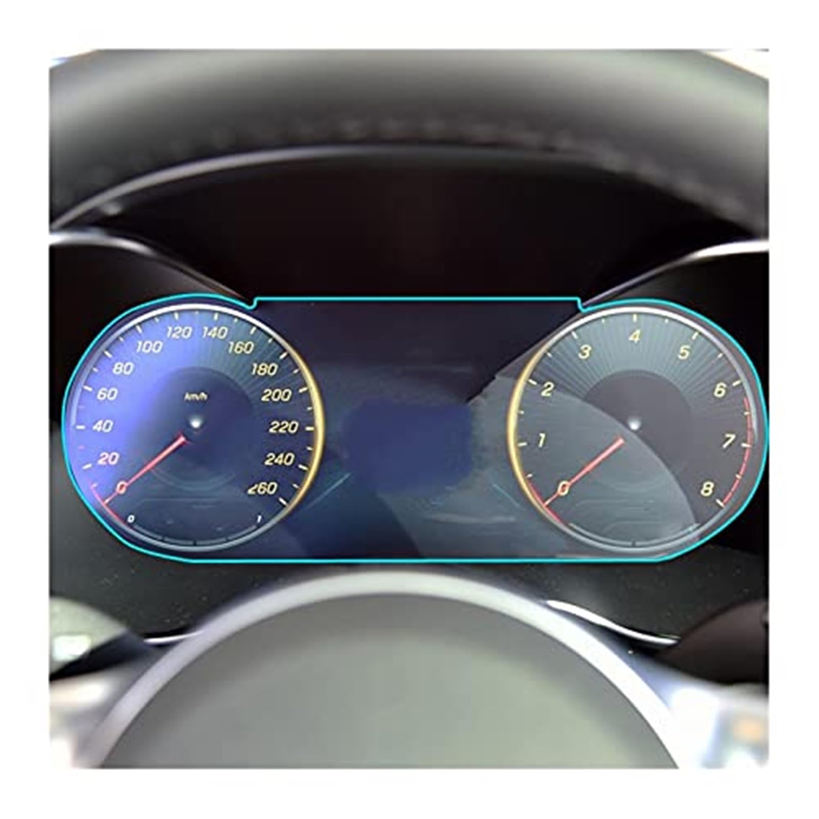 JUNPIY Instrumenten-Displayschutz, for Mercedes, for Benz, for C-Klasse W205 2019 2020, Auto-Navigation, gehärtetes Glas, LCD-Bildschirm, Schutzfolie, gehärtetes Glas Displayschutz aus Glas(BLACK Dash von JUNPIY