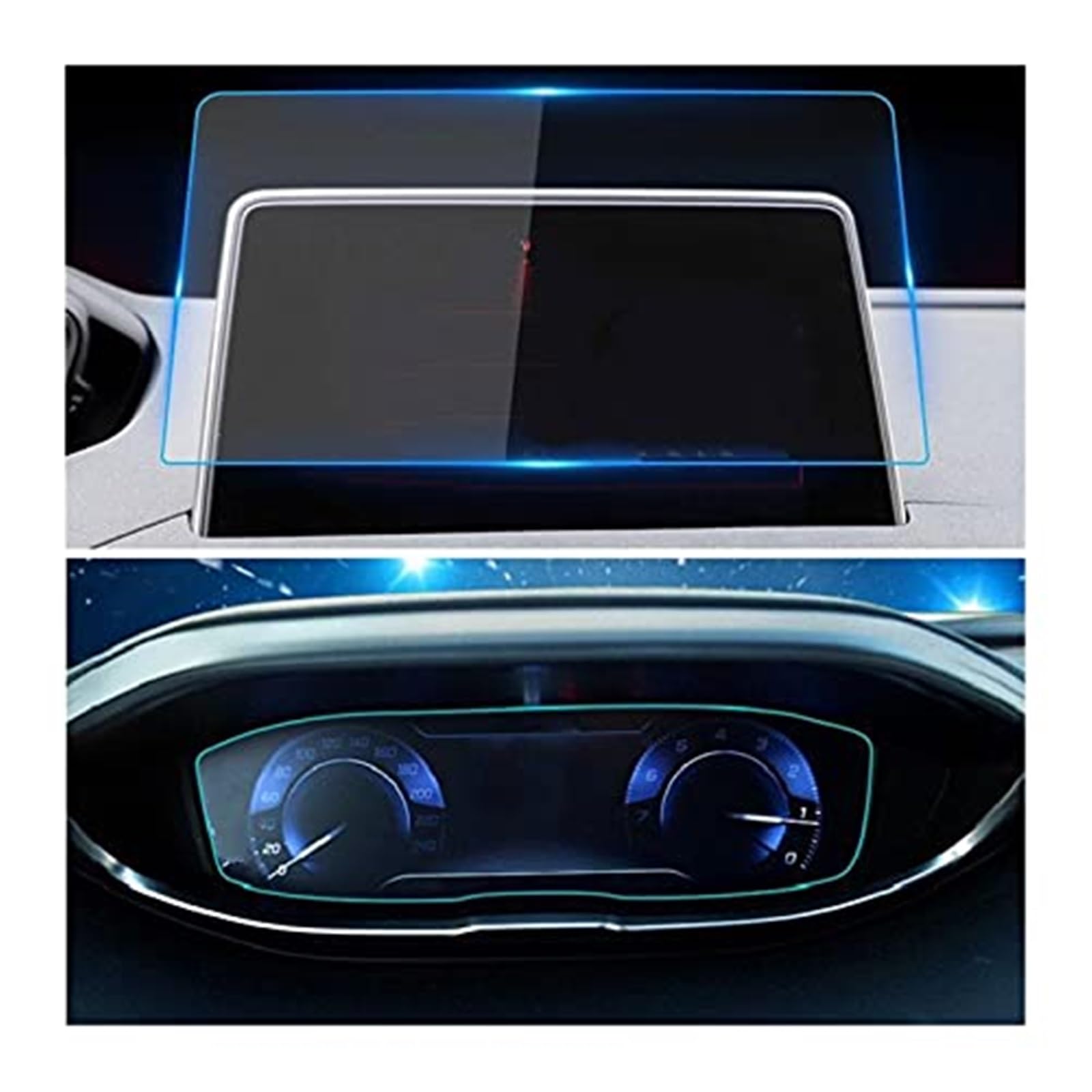 JUNPIY Instrumenten-Displayschutz, for Peugeot, for 3008 5008 2017 2018 2019 2020, Auto-LCD-Bildschirm, gehärtetes Glas, Armaturenbrett, Navigation, Schutzfolie, gehärtetes Glas Displayschutz aus Glas von JUNPIY