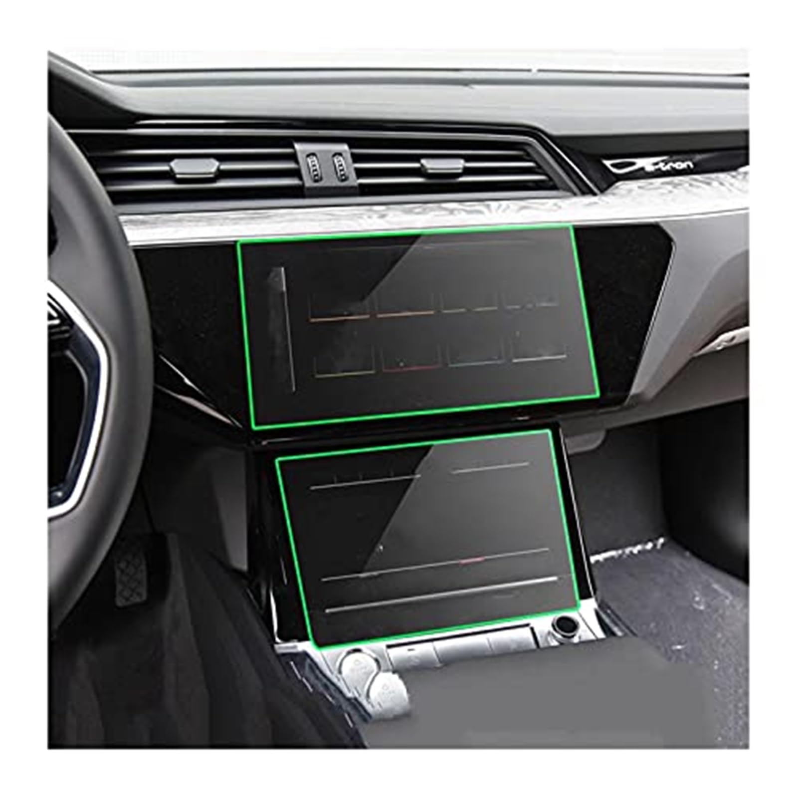 JUNPIY Instrumenten-Displayschutz for E-tron 2018 2019 2020 2021, Auto-LCD-Bildschirm, Navigation, Schutzfolie, gehärtetes Glas, Armaturenbrett-Membran, gehärteter Glasschutz Displayschutz aus Glas(BL von JUNPIY