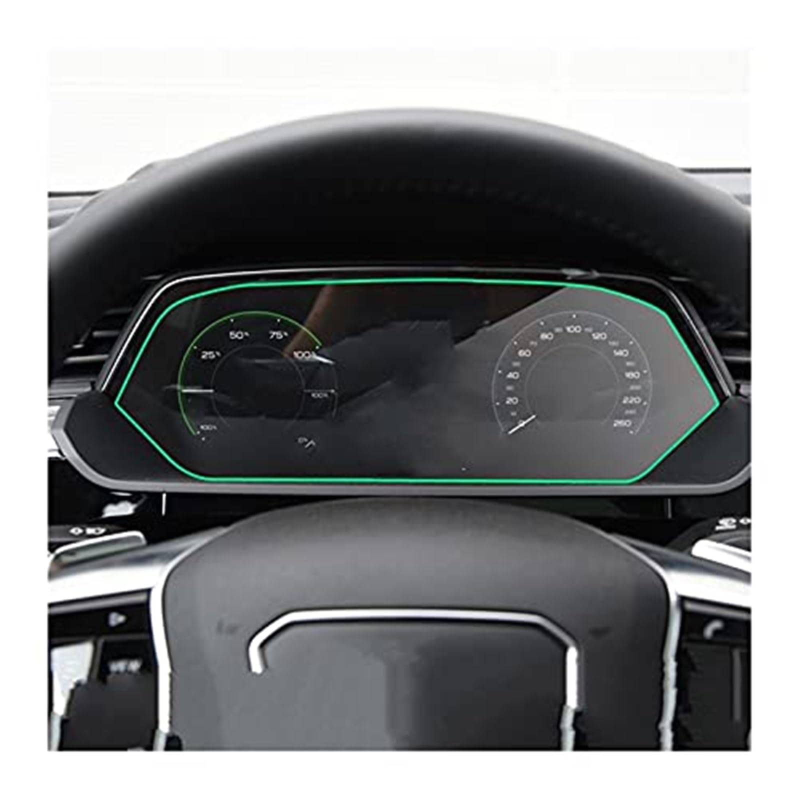 JUNPIY Instrumenten-Displayschutz for E-tron 2018 2019 2020 2021, Auto-LCD-Bildschirm, Navigation, Schutzfolie, gehärtetes Glas, Armaturenbrett-Membran, gehärteter Glasschutz Displayschutz aus Glas(BL von JUNPIY