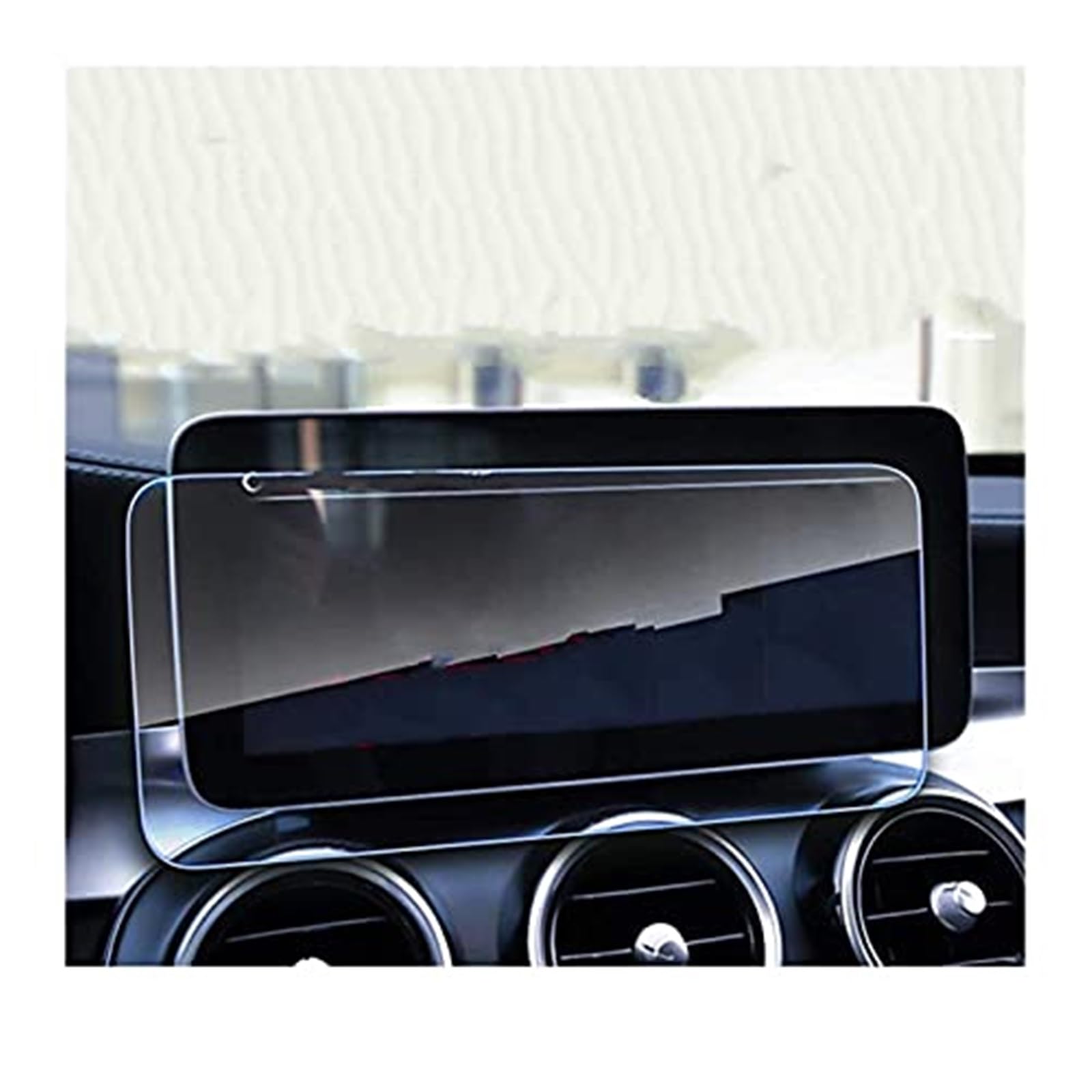 JUNPIY Instrumenten-Displayschutzfolie, for Benz, for C-Klasse W205 2019 10,25 Zoll, Auto-Navigationsschutzfolie, Auto-Schutzfolie aus gehärtetem Glas Displayschutz aus Glas(Black Navigation Screen) von JUNPIY