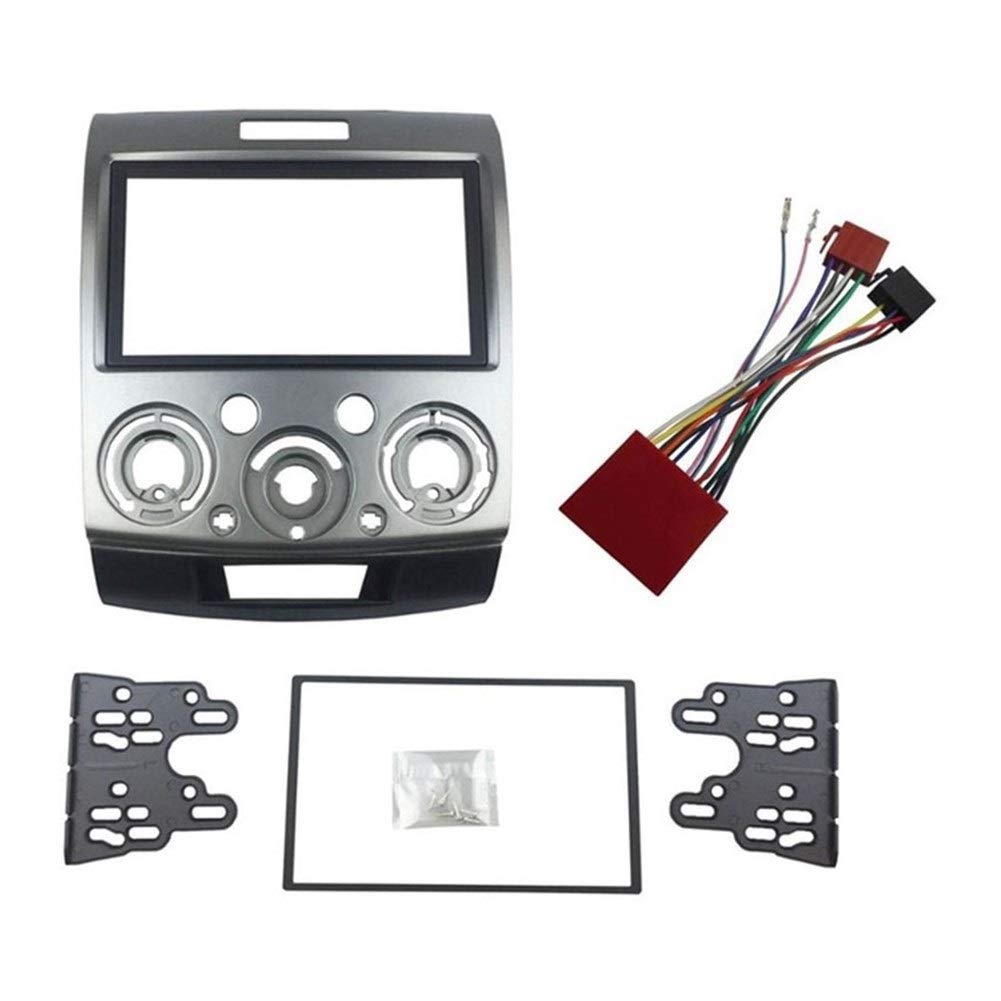 JUNPIY Radio-Stereo-Panel, for Ford, Everest Ranger, for Mazda, Bt-50 Bt50 Doppel-2-DIN-Faszien-Armaturenbrett-Einbau-Verkleidungssatz, Frontplatten-Lünette (17 Blende für Radioblende von JUNPIY