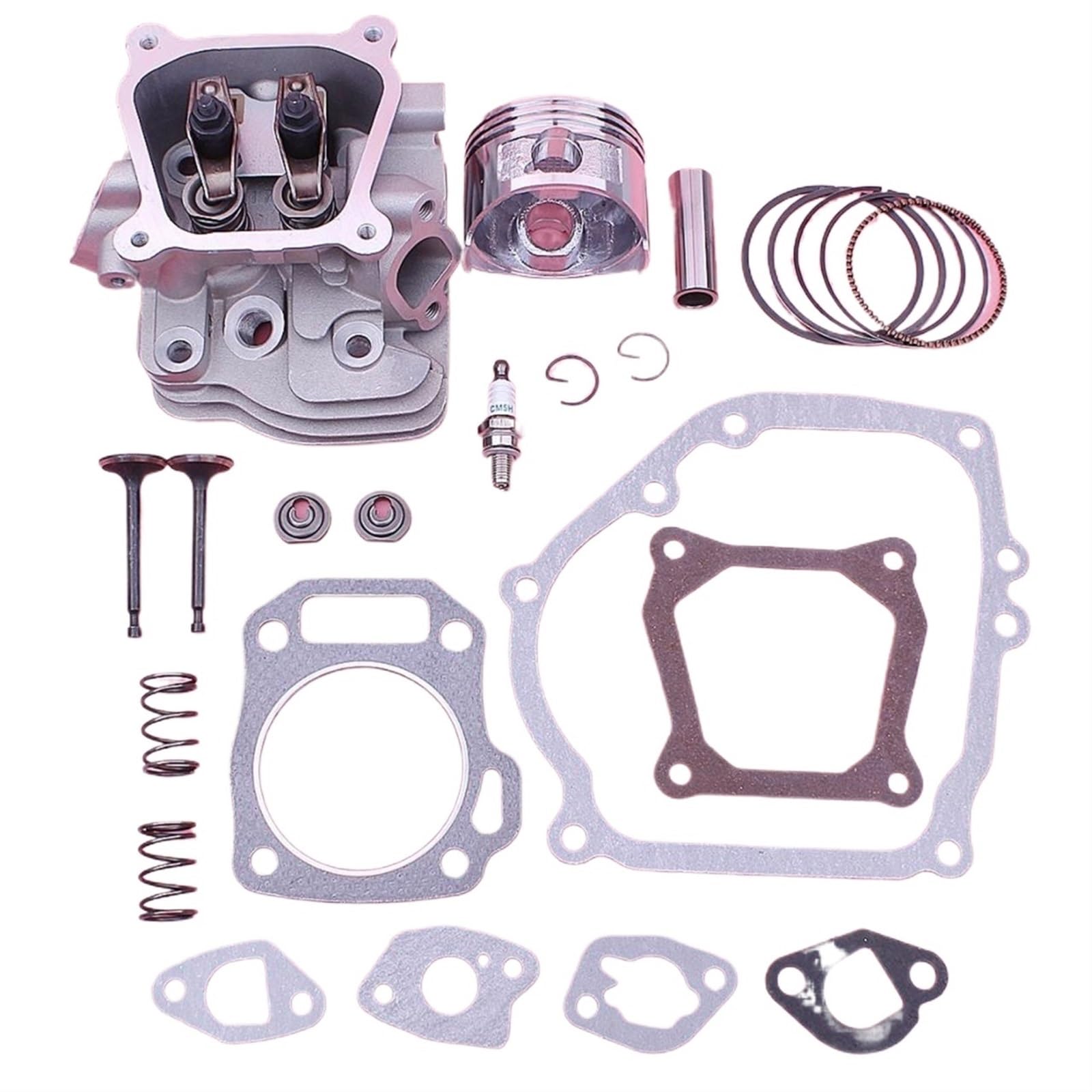 JUNPIY Zylinderkopfdichtungs-Kolbensatz, for GX160 5,5 PS-Motor 14721-ZF1-000 14711-ZF1-000 W Einlass-Auslassventil-Federhalter Zylinderkolben von JUNPIY