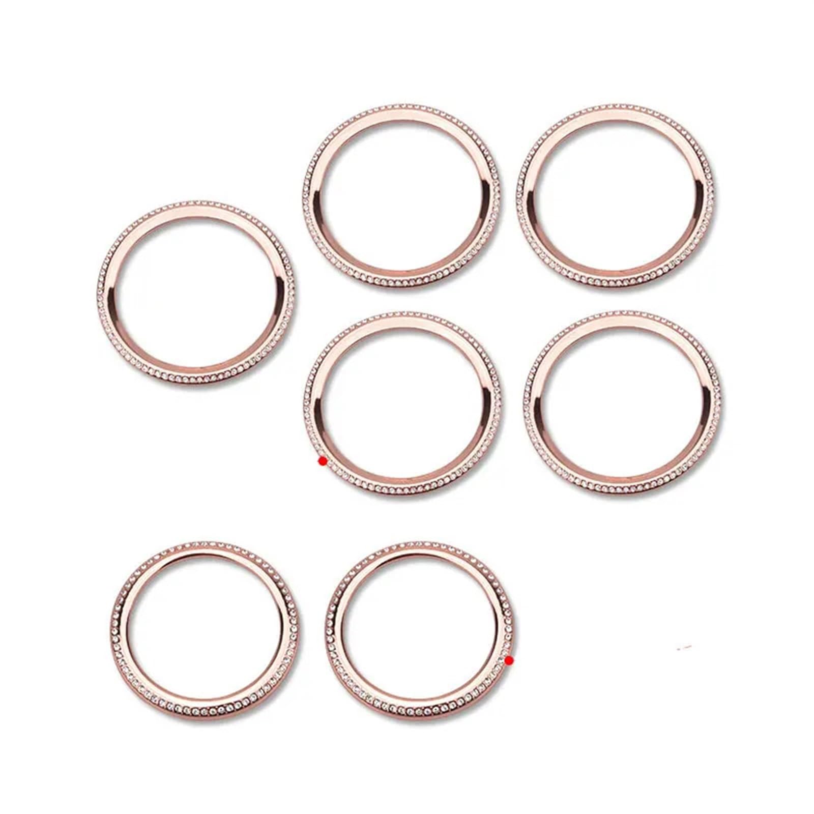 JUNPIY for AB GLA CLA GLB Klasse W177 W247 X247 C118 H247 Klimaanlage Outlet Vent Kristall Trim Ring Diamant Aufkleber Luft-AC-Aufkleber-Dekoration(Rose Gold 7pcs) von JUNPIY