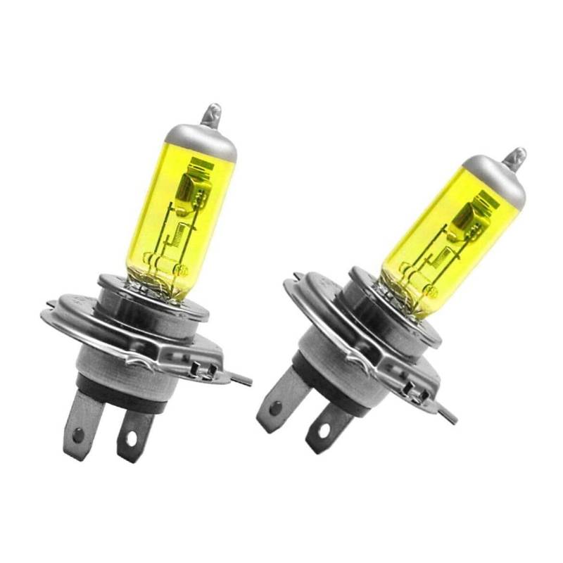 2x Jurmann H4 100/90W 12V Golden Vision Gelb Yellow Ersatz Halogen Birne für Scheinwerfer, Fernlicht, Abblendlicht, Nebelscheinwerfer - Off-Road von JURMANN