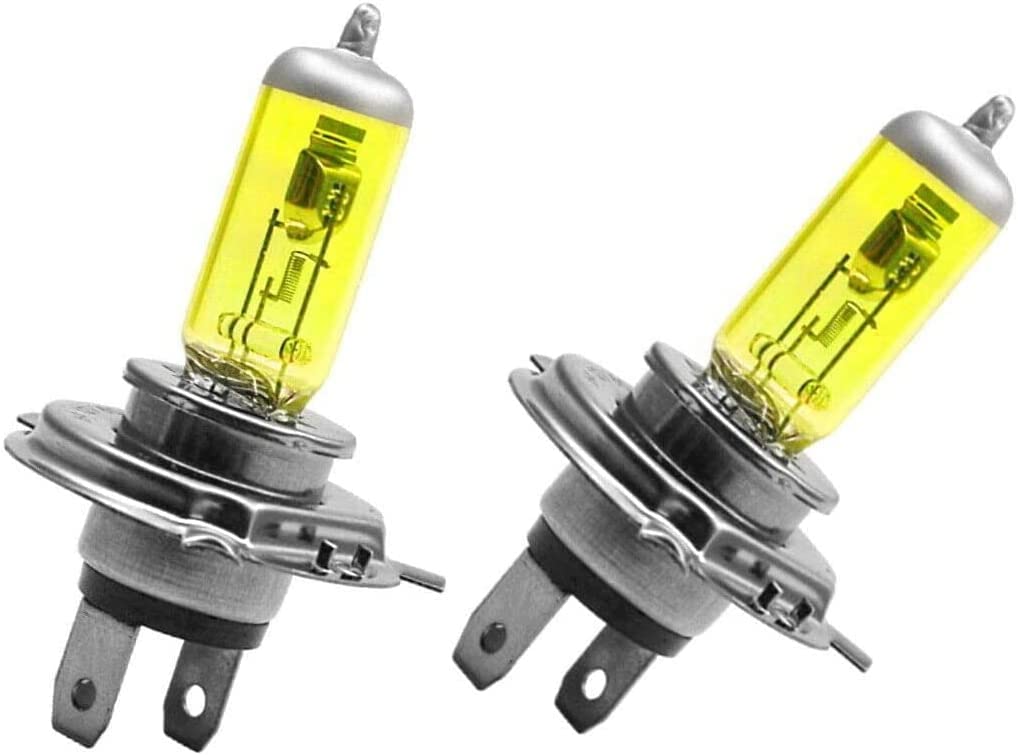 2x Jurmann H4 100/90W 12V Golden Vision Gelb Yellow Ersatz Halogen Birne für Scheinwerfer, Fernlicht, Abblendlicht, Nebelscheinwerfer - Off-Road von JURMANN