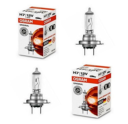 2x OSRAM H7 55W 12V Halogen Lampen Set original weiß 64210CLC Abblendlicht Fernlicht Nebelscheinwerfer von JURMANN