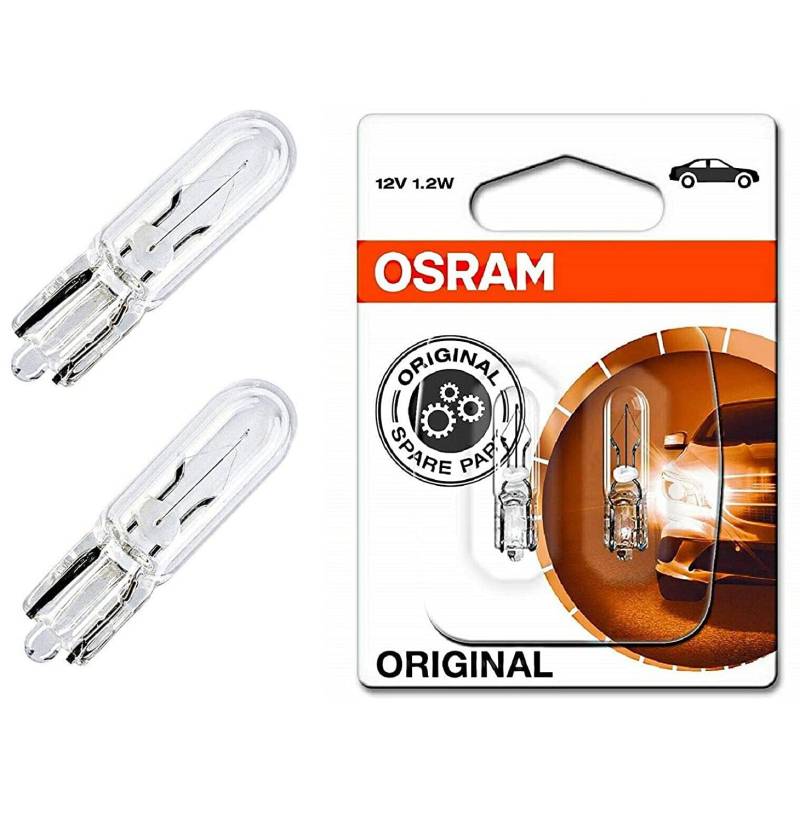 2x Original Osra.m W1,2W 12V 2721-02B Standard Ersatz Halogen Birne für Innenbeleleuchtung Einrichtung Signalbeleuchtung E-geprüft von JURMANN